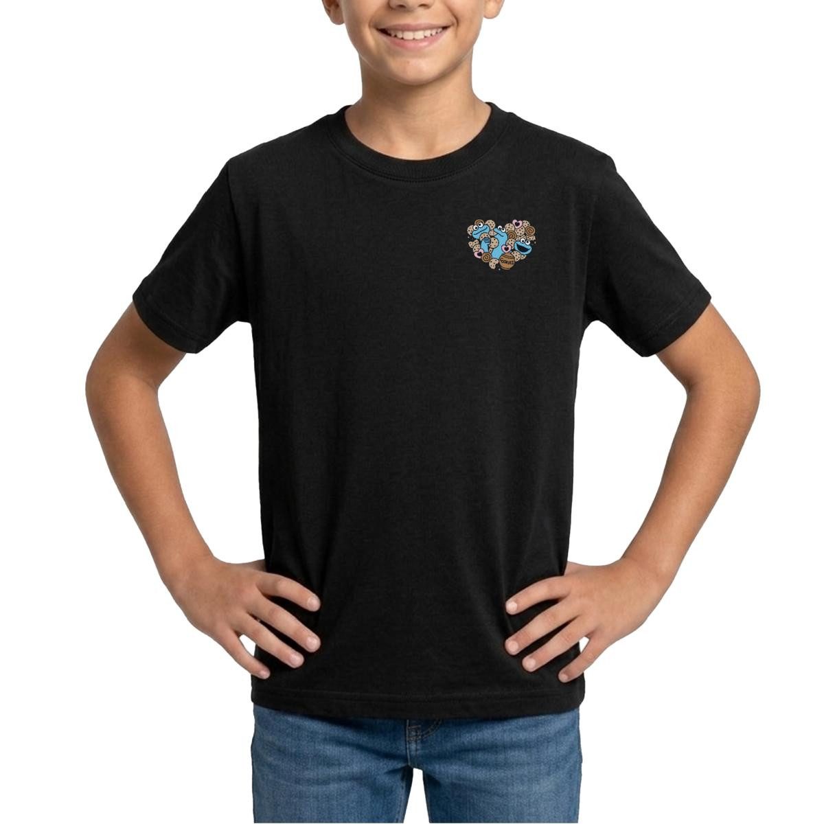 T-Shirt Sesamstraße Design Herz Mit Krümelmonster Teenager T-Shirt