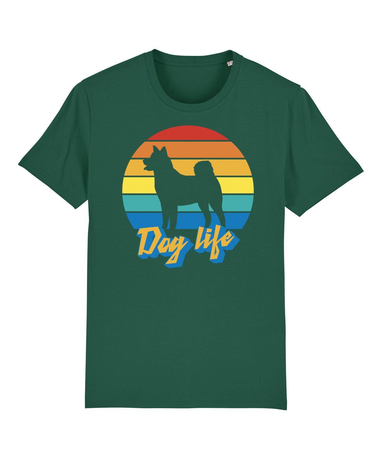 wat? Apparel Print-Shirt Sunset Dog Life (1-tlg) flaschengrün