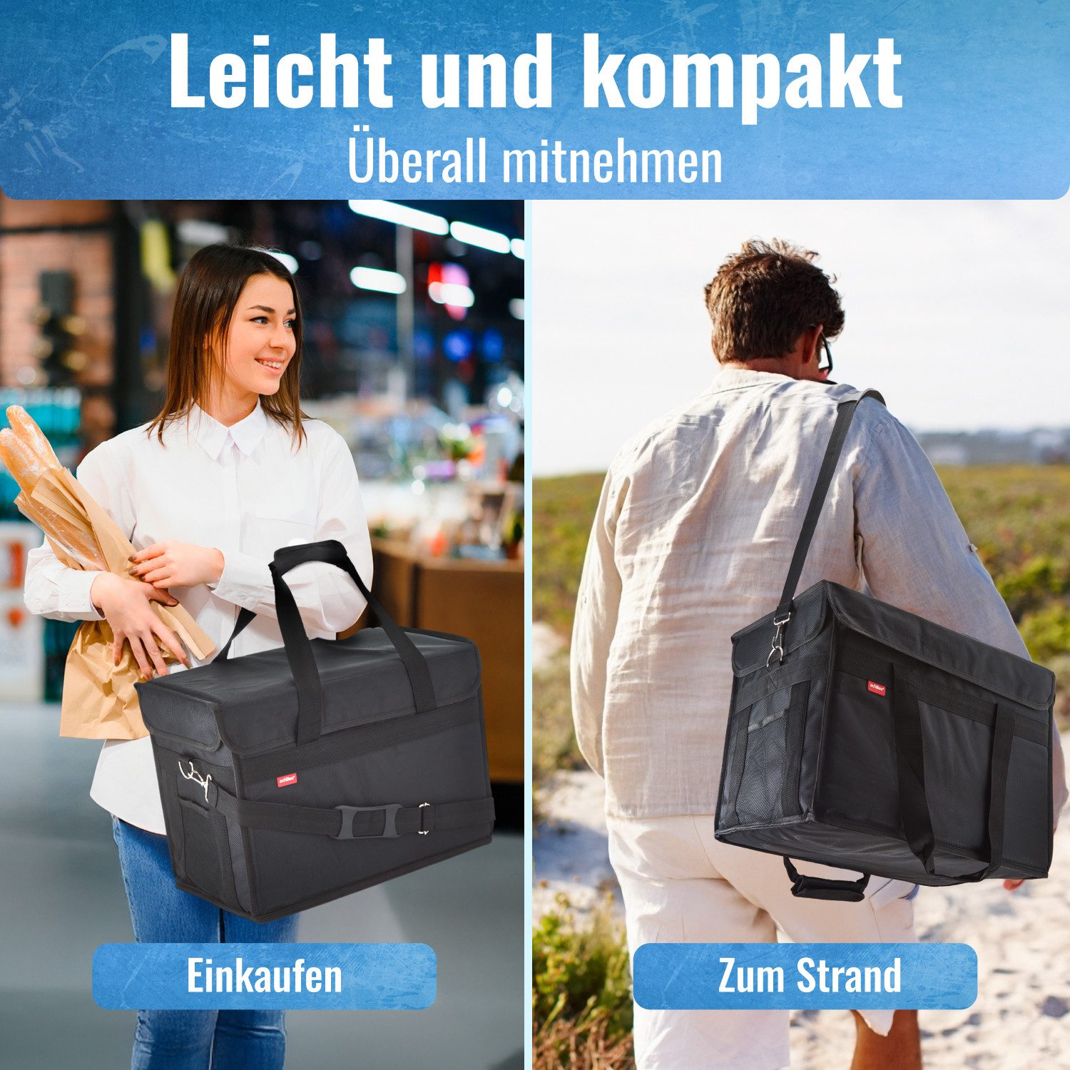 achilles Picknicktasche Kühltasche mit Schultergurt Kühlbox für Warme und Kalte Lebensmittel (1)