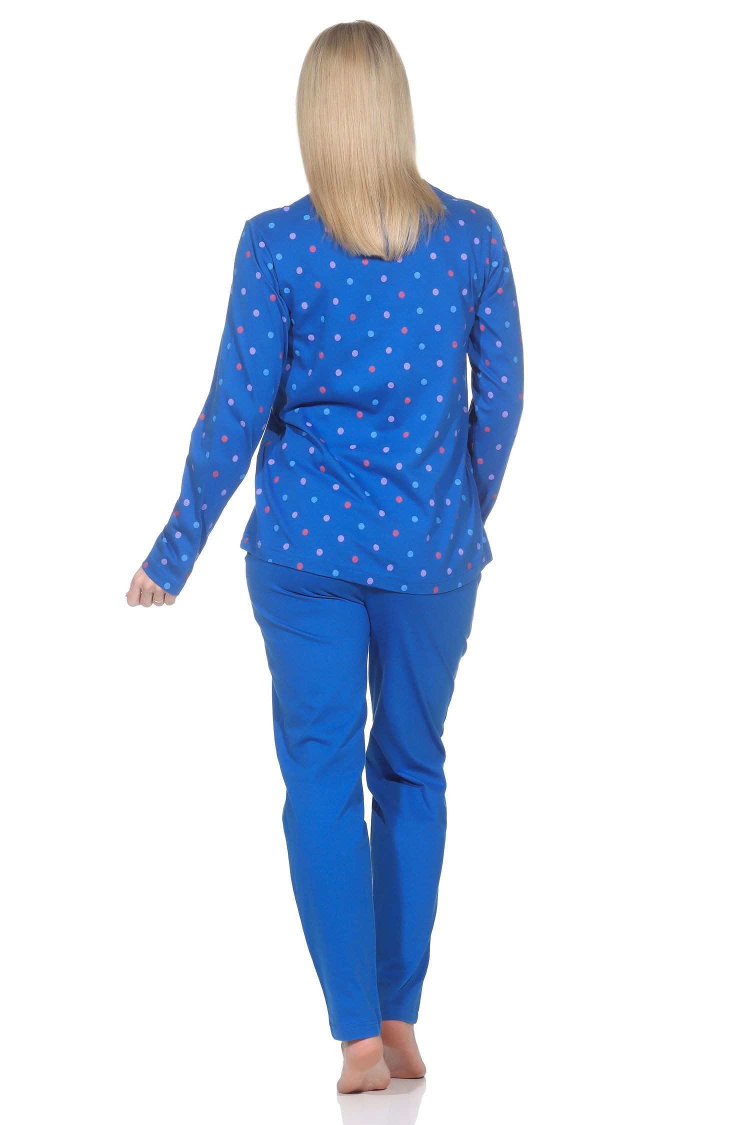 Normann Pyjama Normann Damen Schlafanzug in Tupfen-Punkte Optik - auch in Übergröße