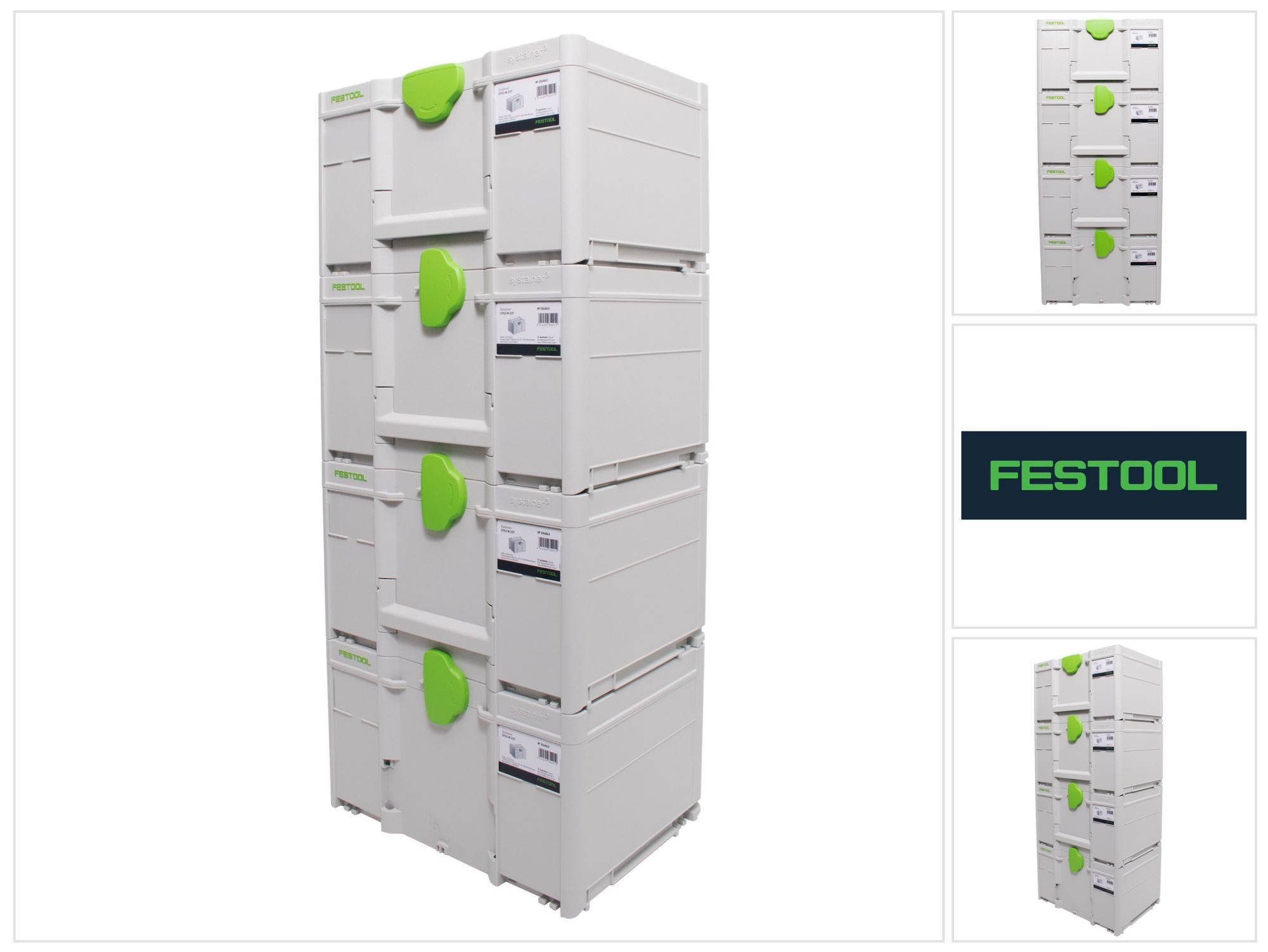 FESTOOL Werkzeugkoffer Systainer Set 4x SYS3 M 237 (4x 204843) 21,4 Liter 396x296x237mm