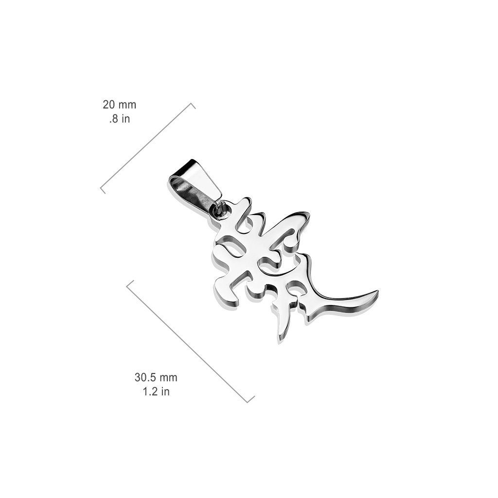 BUNGSA Herzanhänger Symbol Liebe (1-tlg), Unisex Pendant Edelstahl aus Halsketten Silber chinesisches Anhänger