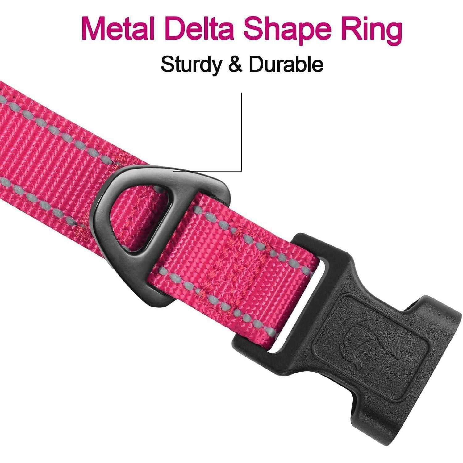 LuxusKollektion Hunde-Halsband Hundehalsband Gepolstert Neopren Verstellbar S (1er Pack) Rosa