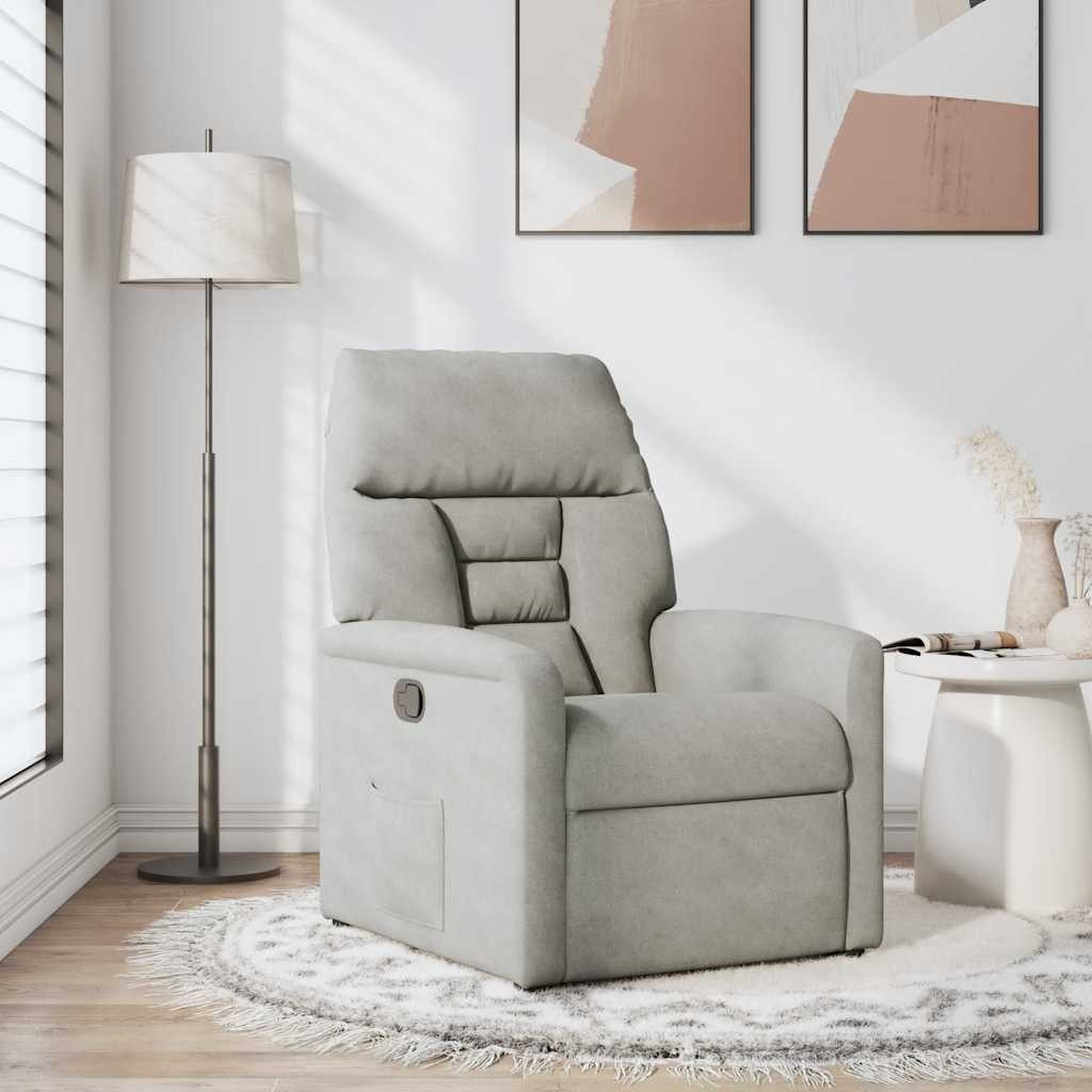vidaXL Sessel Relaxsessel Hellgrau Mikrofasergewebe (1-St) günstig online kaufen