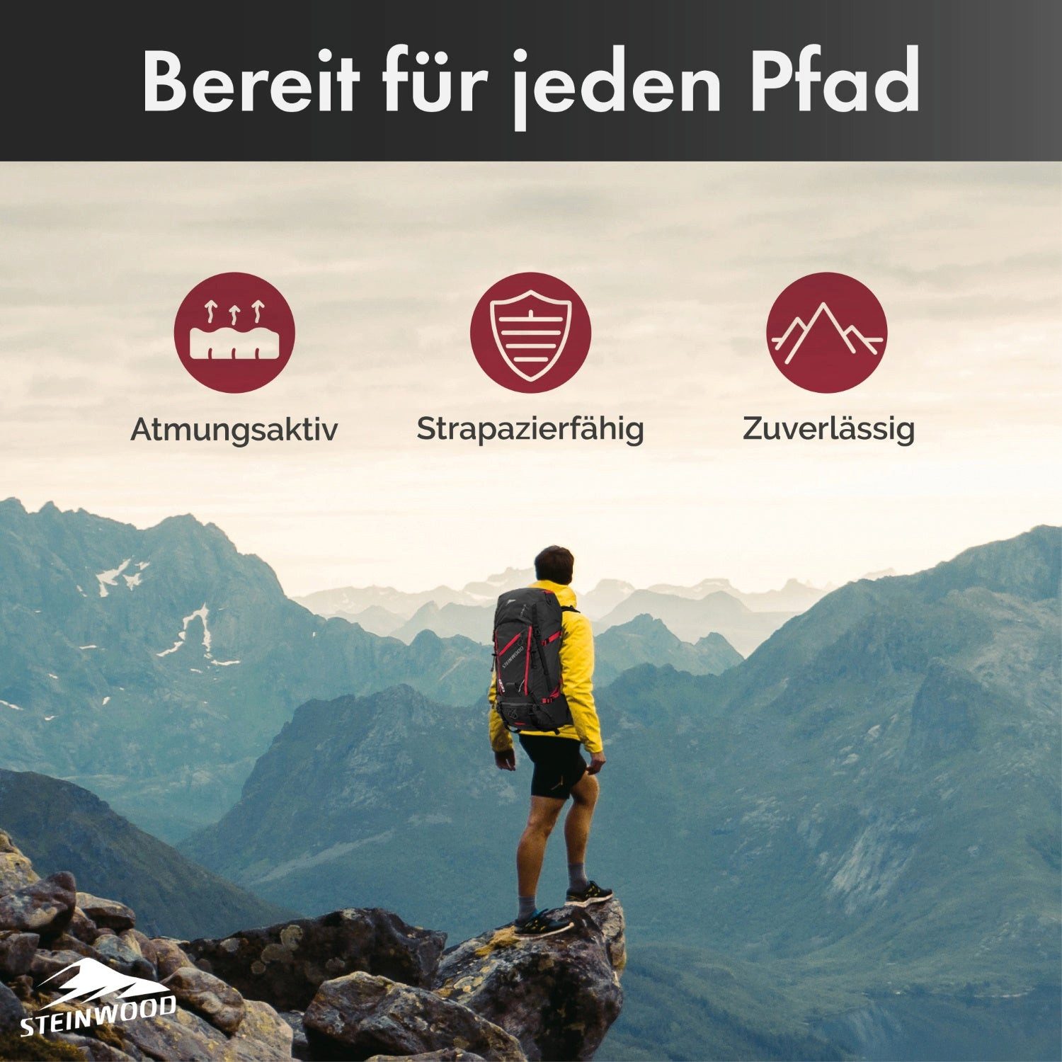 Steinwood Wanderrucksack Herren & Damen 35L - Outdoor-Rucksack, Reiserucksack, Tagesrucksack w…