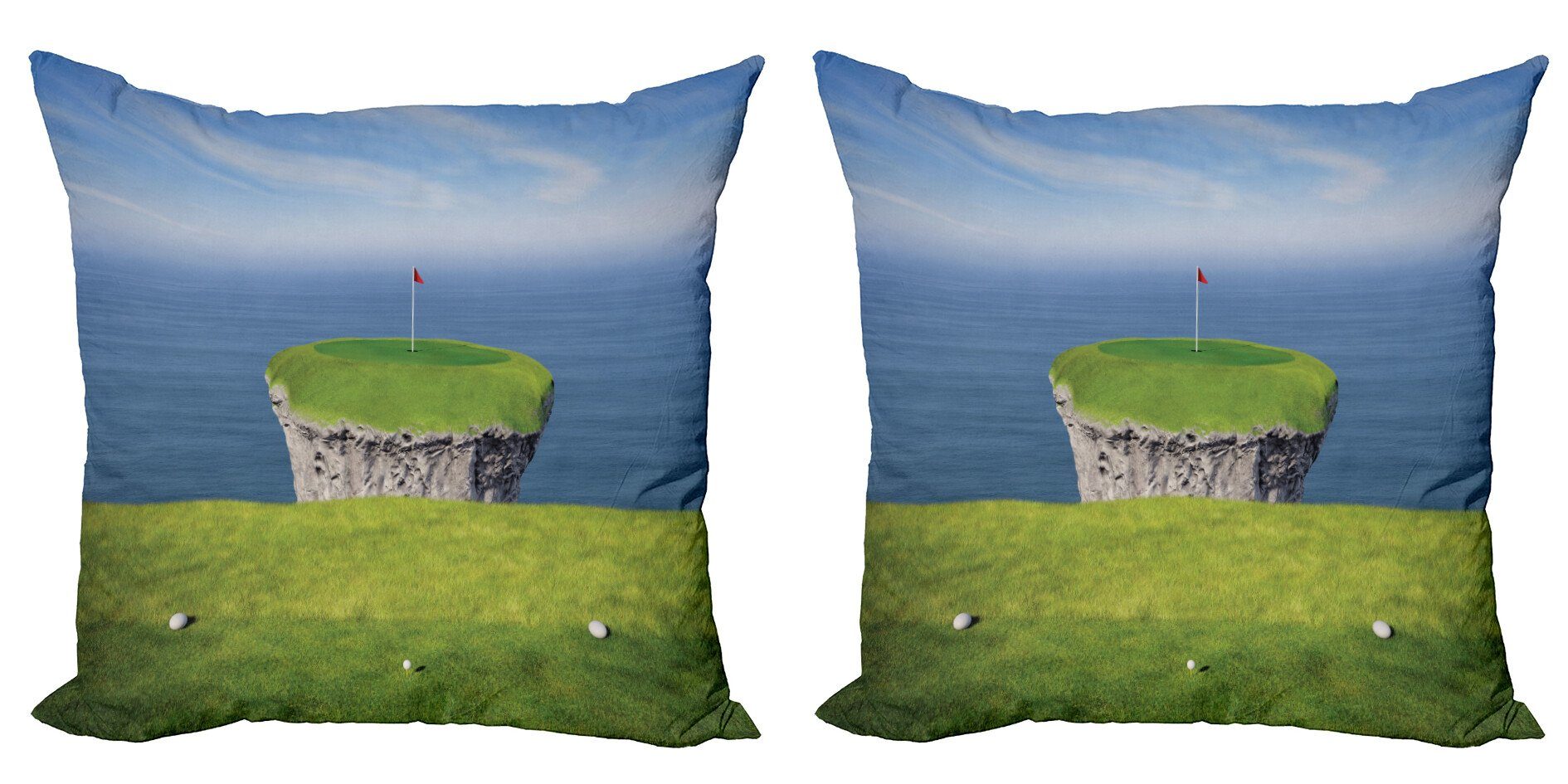 Kissenbezüge Modern Scenic Accent Digitaldruck, Stück), Golf Doppelseitiger Abakuhaus Blick einen Link- auf Golf (2