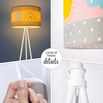 Paco Home Stehlampe Trina Cosmo, ohne Leuchtmittel, Lampe Kinderzimmer Kinderlampe Babyzimmer E27 Regenbogen Sonne Wolken