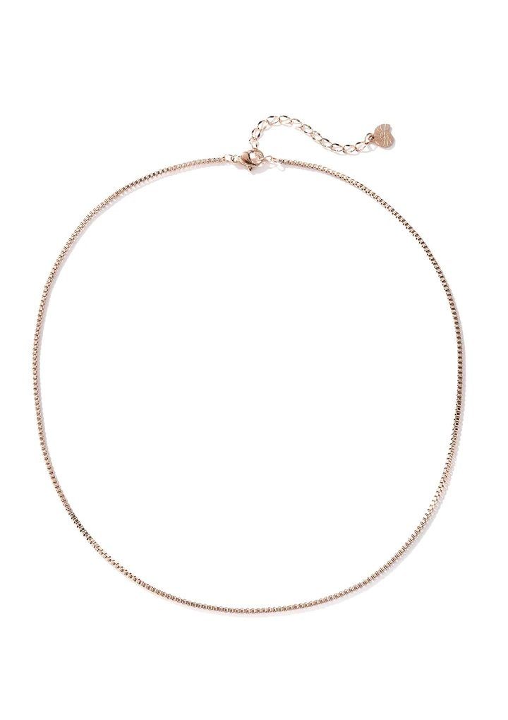 Hey Happiness Edelstahlkette Box Kastenkette, Edelstahl Gliederkette, Basic Damen Halskette ohne Anhänger, zum Kombinieren