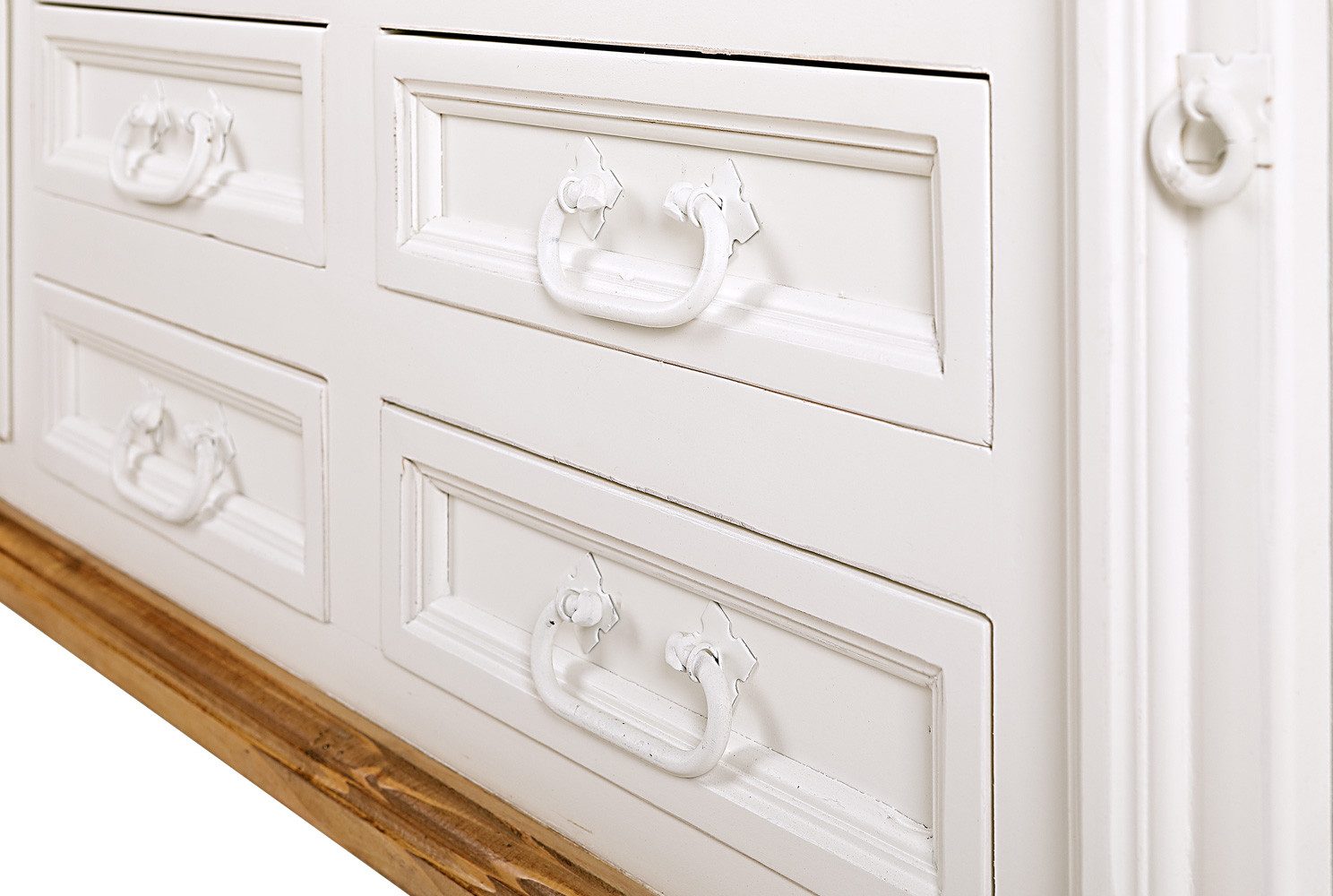 1a Direktimport TV-Board XL Fernsehschrank TV-Lowboard MEXICO Weiß - Massivholz - Landhausstil