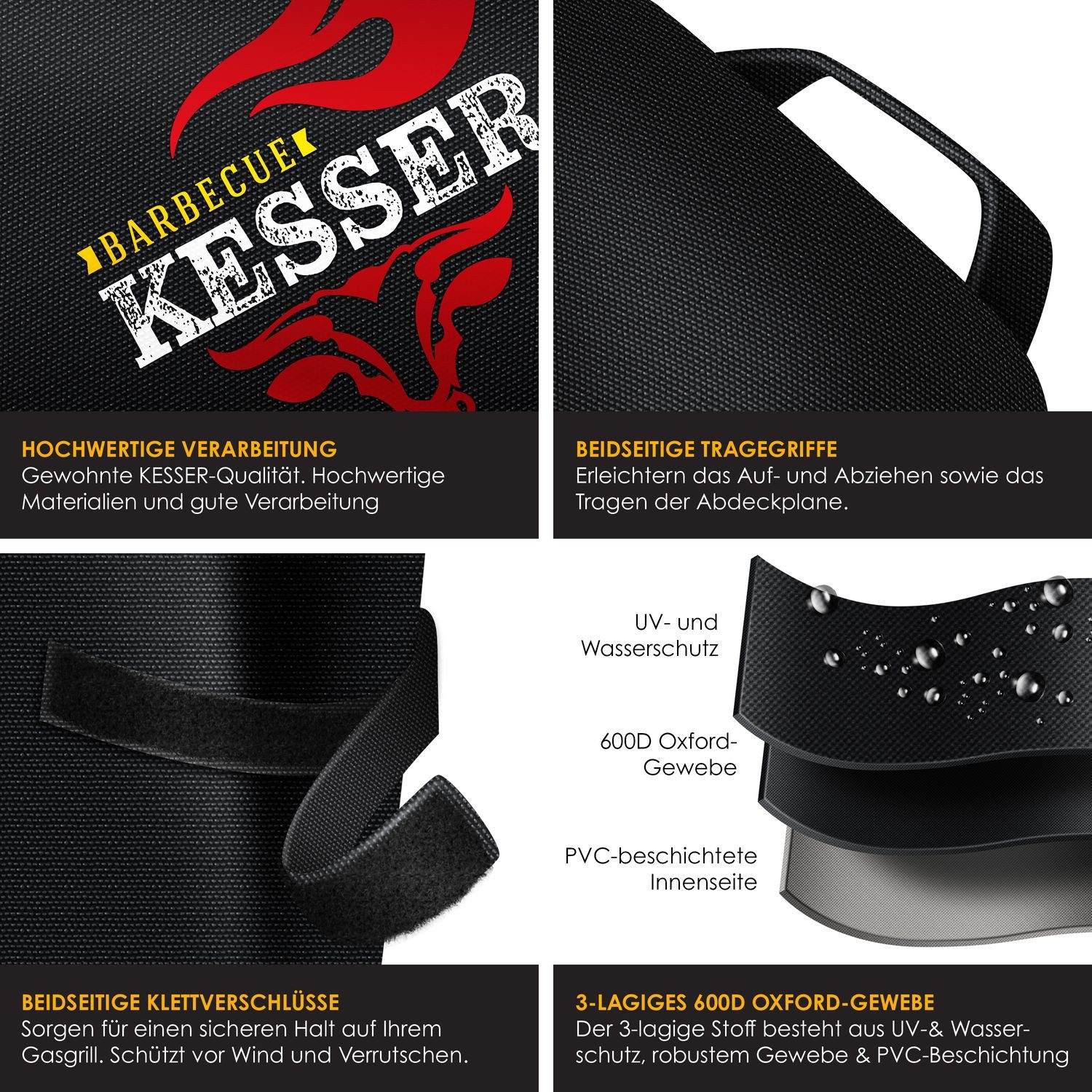 KESSER Grill-Schutzhülle, Premium BBQ Grillabdeckung Gasgrill Grillhaube Abdeckung Wet