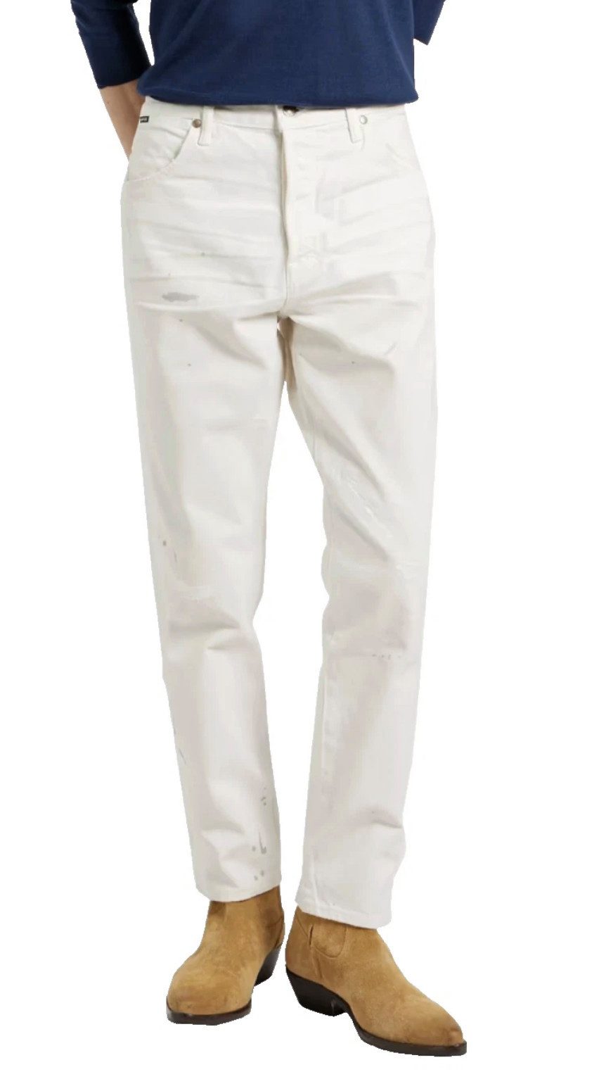 Tom Ford 5-Pocket-Jeans HerrenJeans Bemalte Straight Leg Karottenjeans Paint-Splash-Optik Signature-Details wie Lederpatch und Markenlabel