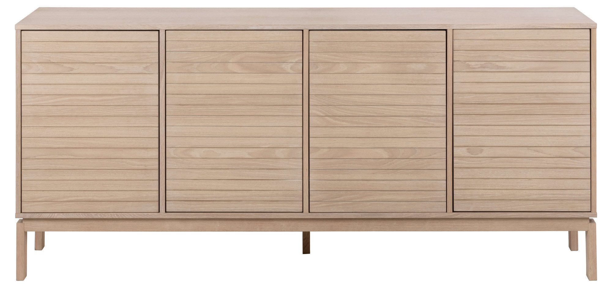 ACTONA GROUP Sideboard Linley Anrichte, Lamellenfront, gerillte Front, Eiche furniert, 4 Türen, 4 E-böden, B: 180 cm