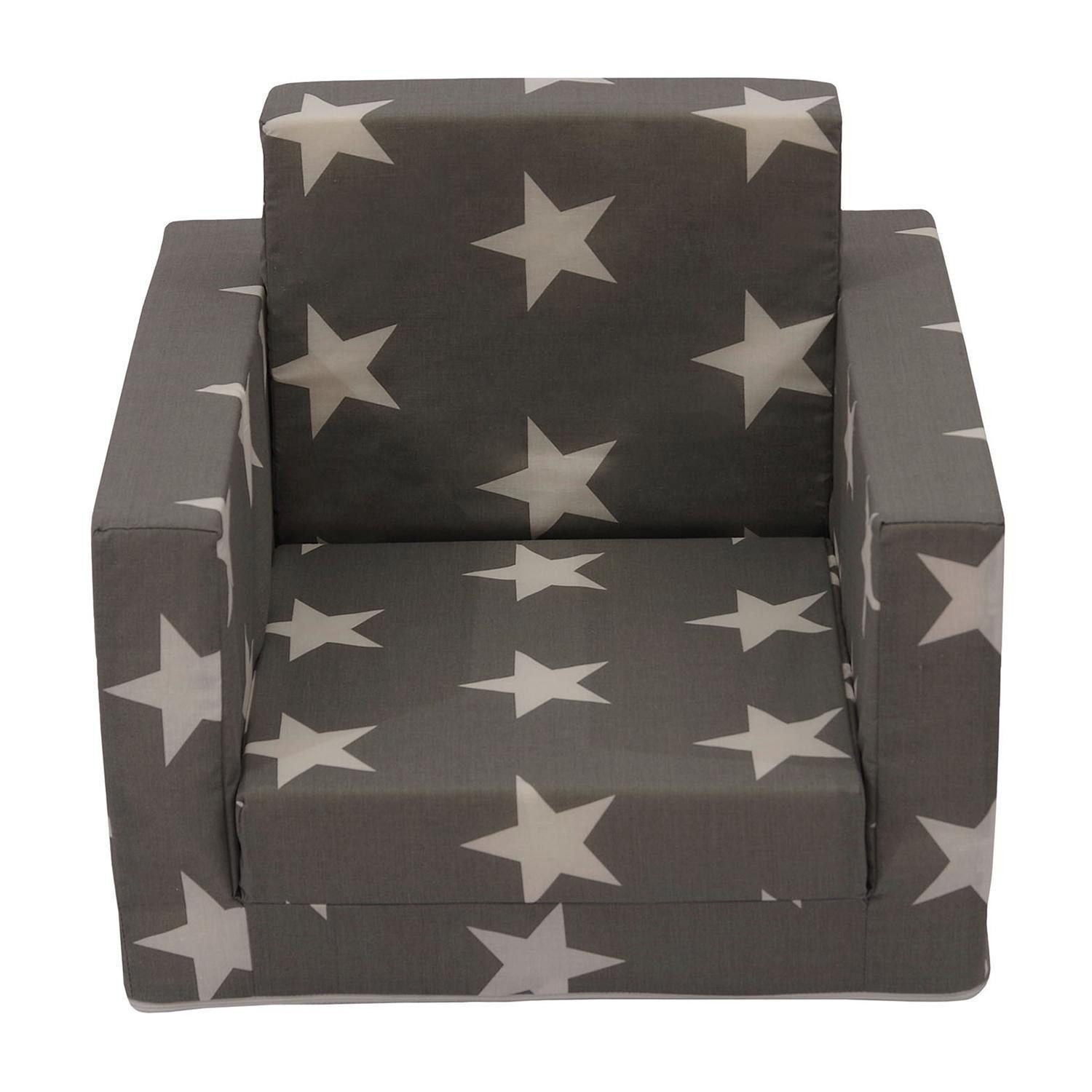 Sun Garden Kindersessel LUCA, Grau, Weiß, Baumwolle, Polyester, Ausziehbar, günstig online kaufen