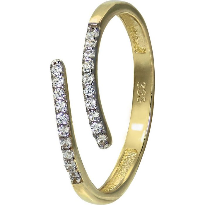 GoldDream Goldring GoldDream Gold Ring Gr.60 Line Zirkonia (Fingerring) Damen Ring Line aus 333 Gelbgold - 8 Karat Farbe: gold weiß