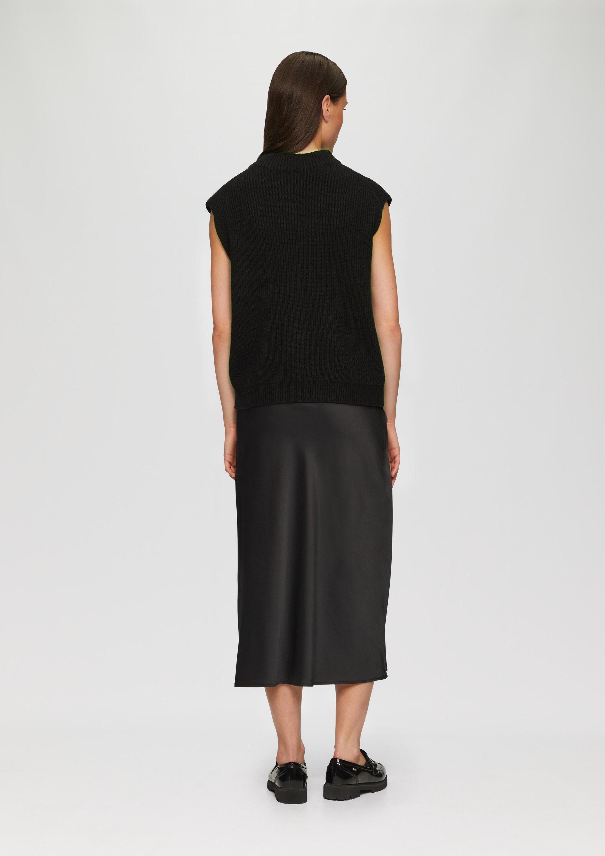 s.Oliver Kurzarmshirt Strickpullunder Oversized-Strickpullunder mit Ajour-Detail