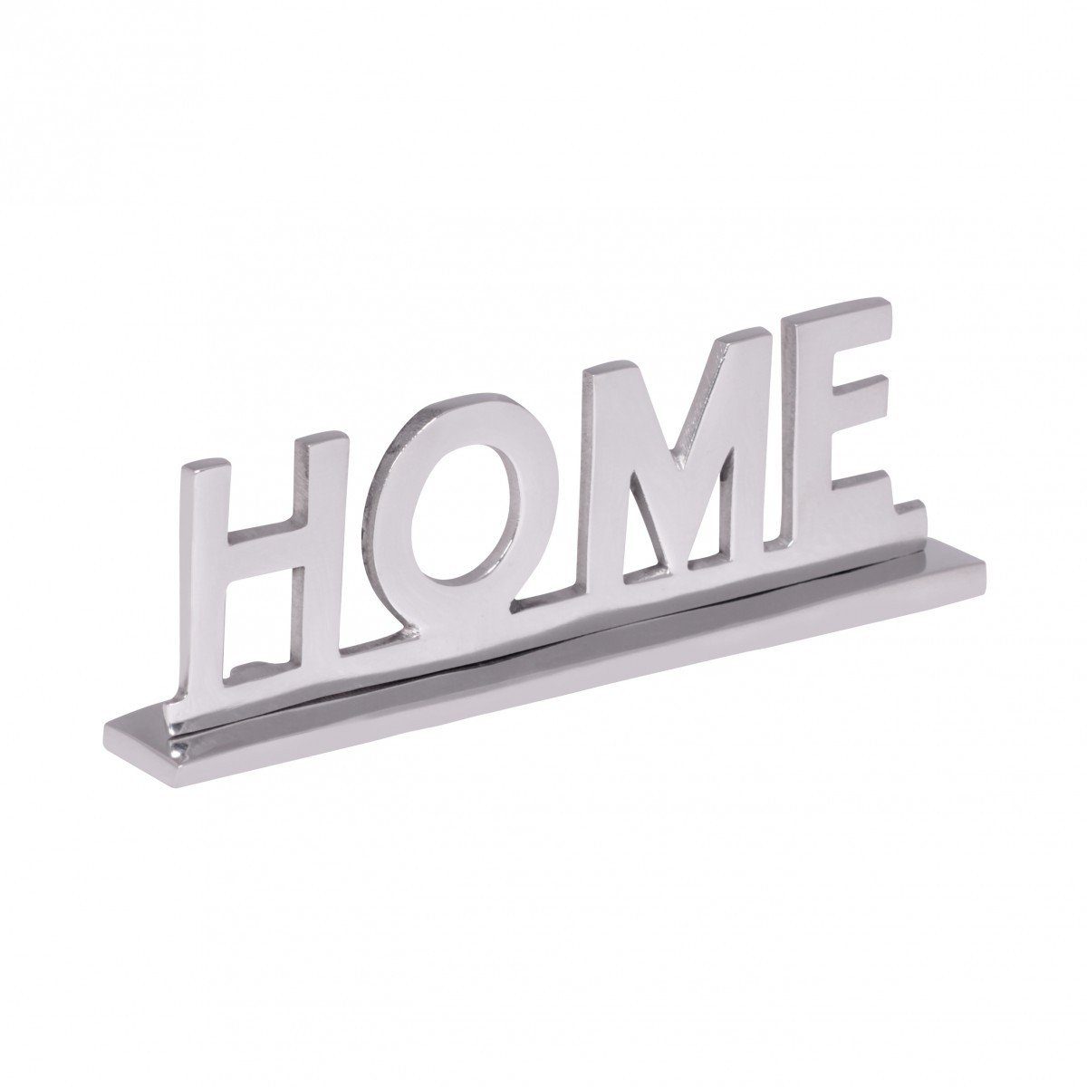 FINEBUY Deko-Buchstaben FB43298 (Home Schriftzug Deko für Esstisch Design cm, Dekoration), Wohnzimmer 22 Aluminium Alu Wohndeko Silber