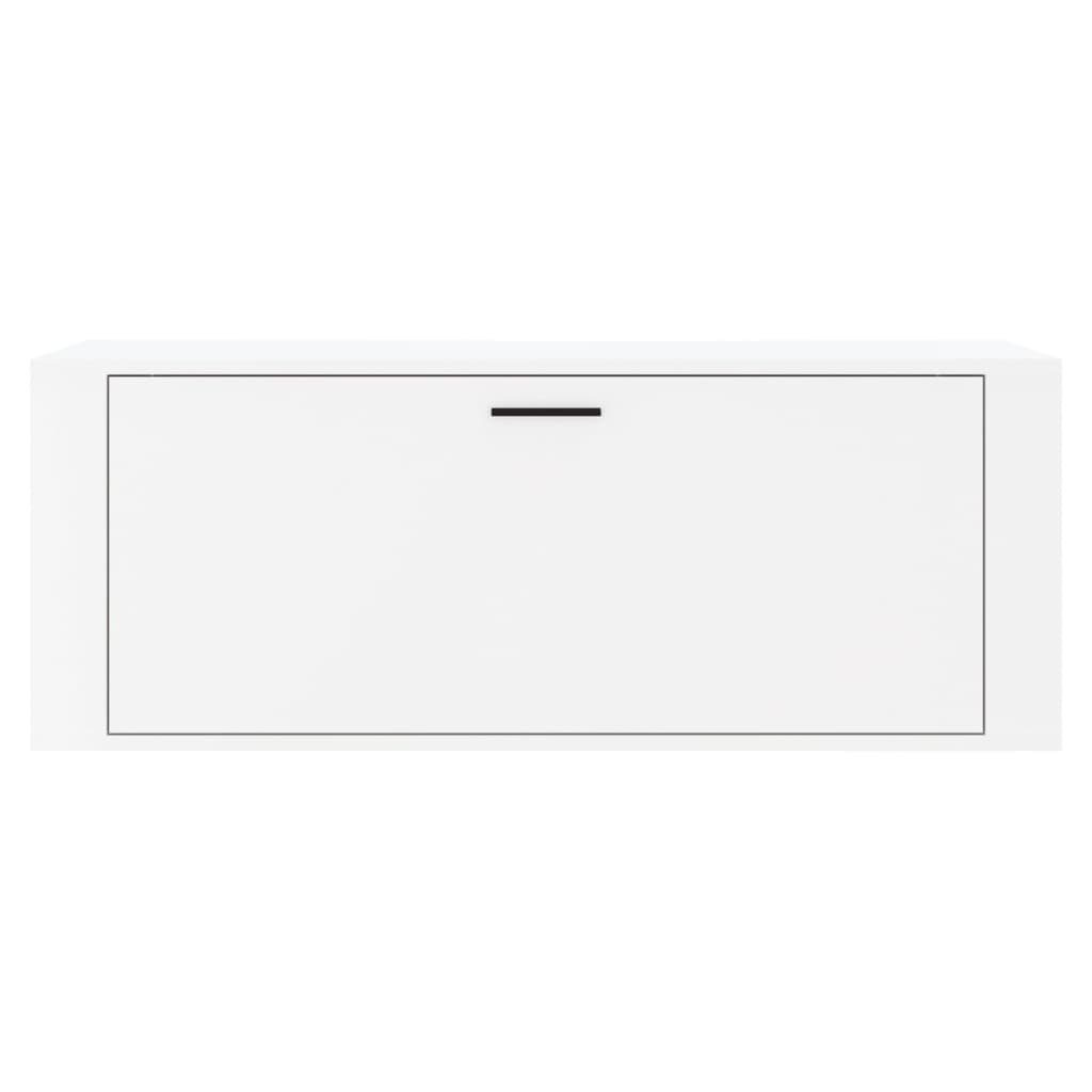 Wand-Hochglanz-Weiß cm furnicato Holzwerkstoff Schuhschrank 100x35x38