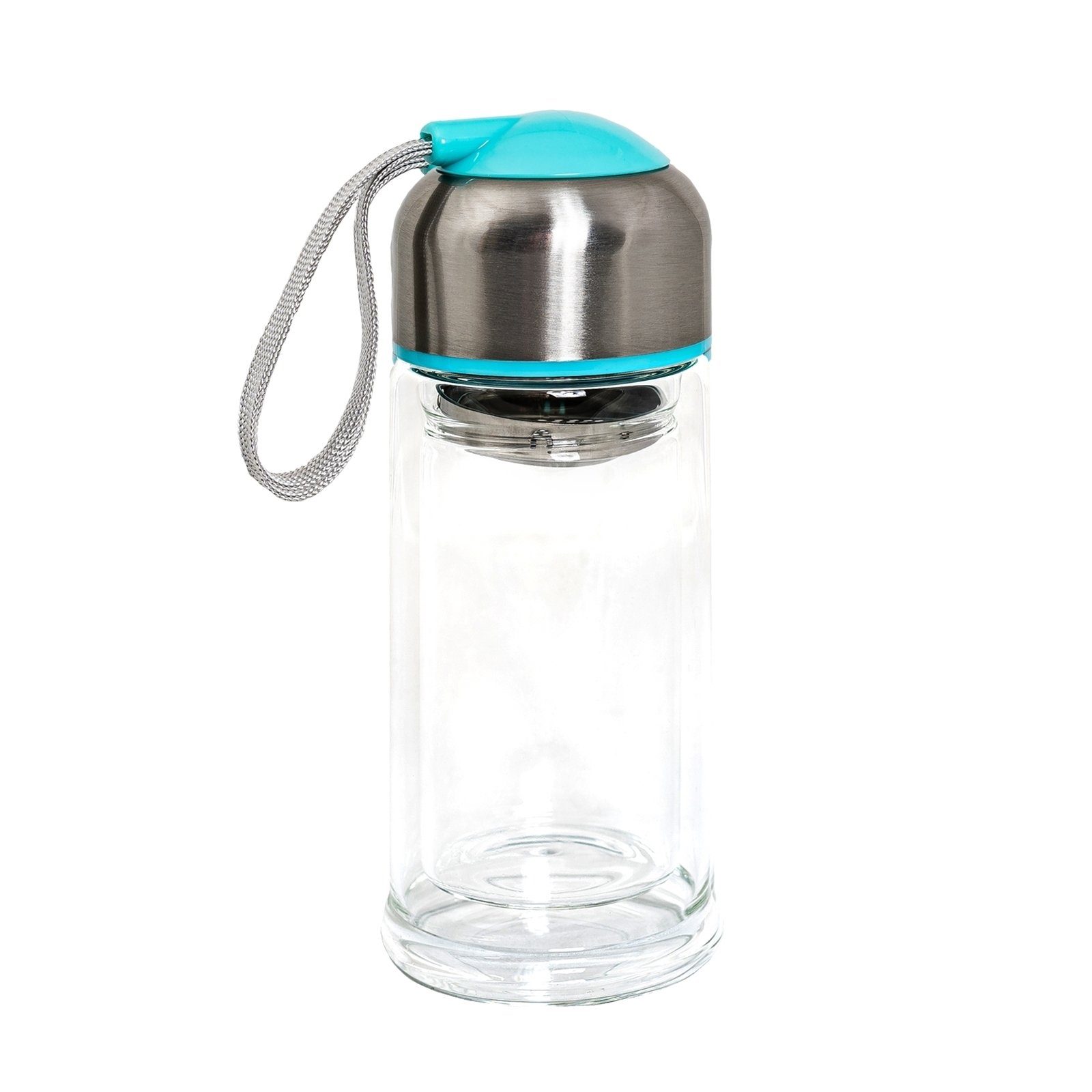 HTI-Living Trinkflasche Trinkflasche 0,3 Liter Glasflasche mit Siebeinsatz
