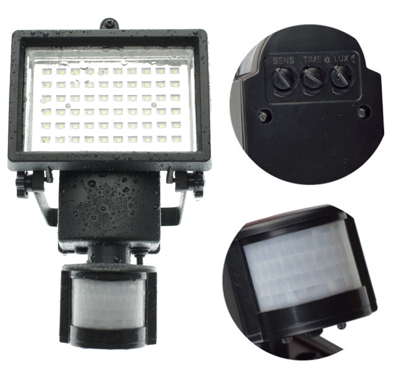 TRANGO LED Außen-Wandleuchte, Bewegungsmelder, SOL-YF60 LED Solar Strahler günstig online kaufen