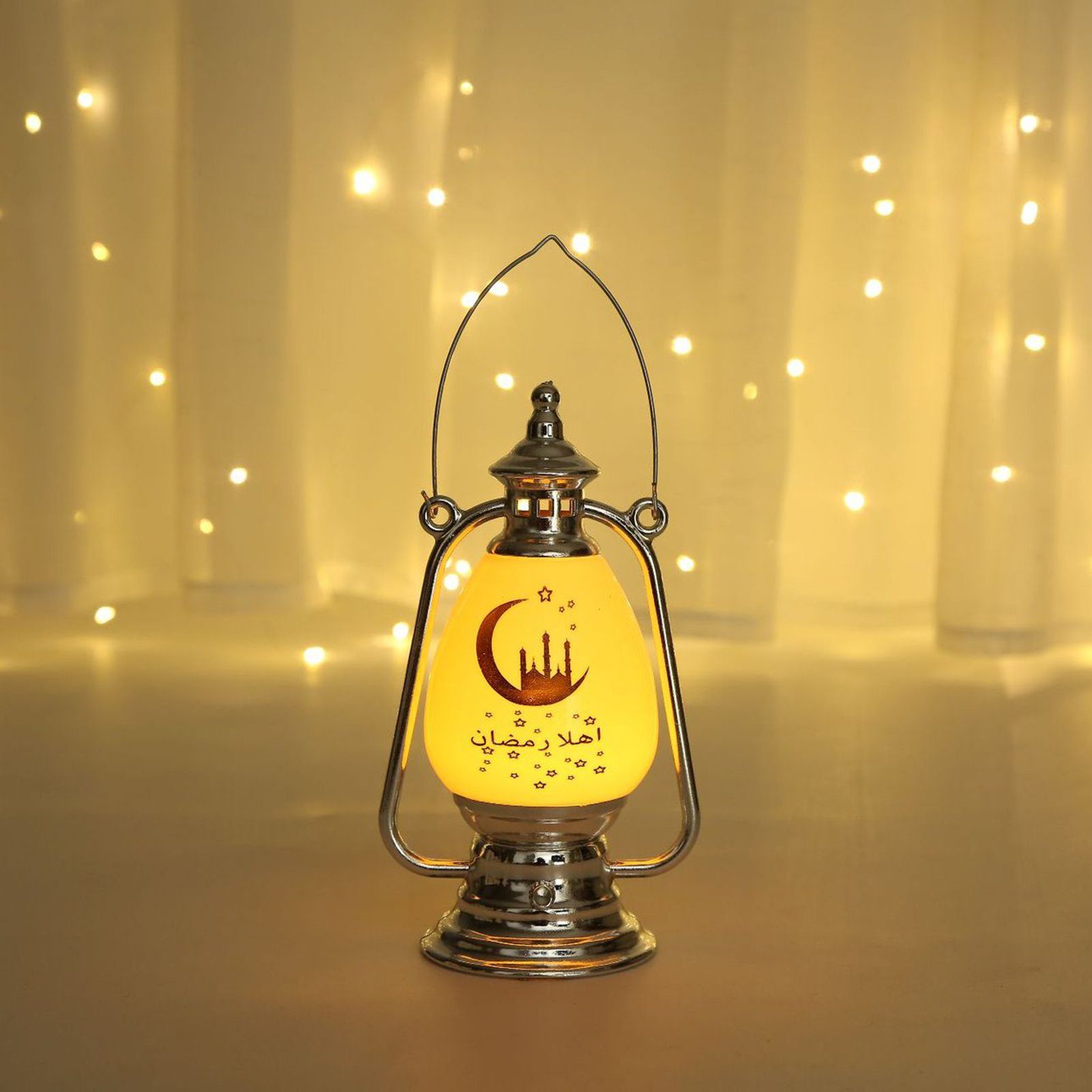 Rutaqian LED-Leuchte Ramadan Dekoration Laterne Eid Mubarak Deko  (Elektronische Kerze Ramadan Deko LampeVintage Laterne Deko, Kunsthandwerk,  Laterne im arabischen Stil)