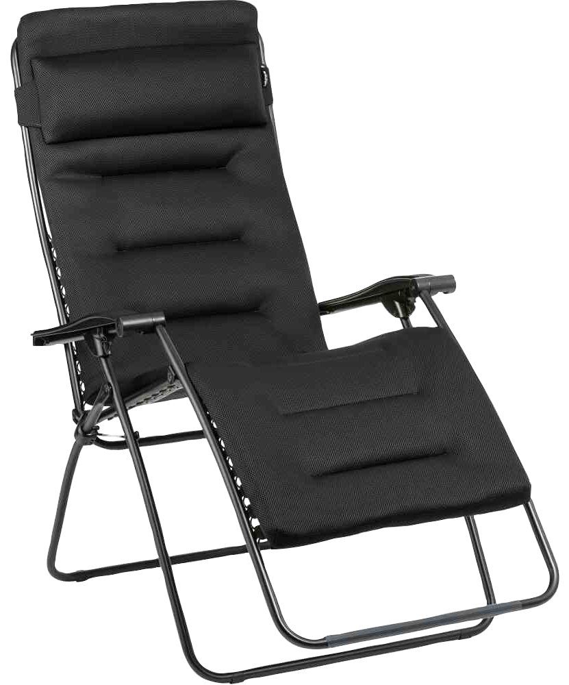 Lafuma Gartensessel Relax AirComfort XL, | schwarz Relaxfunktion, schwarz Kopfkissen inkl