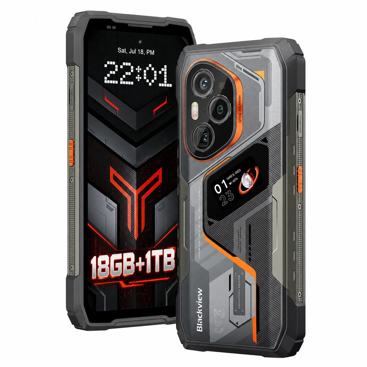 blackview XPLORE 6 Premium Outdoor Smartphone, 512GB/1TB, 50 MP, plus eSIM Smartphone (1000 GB Speicherplatz)