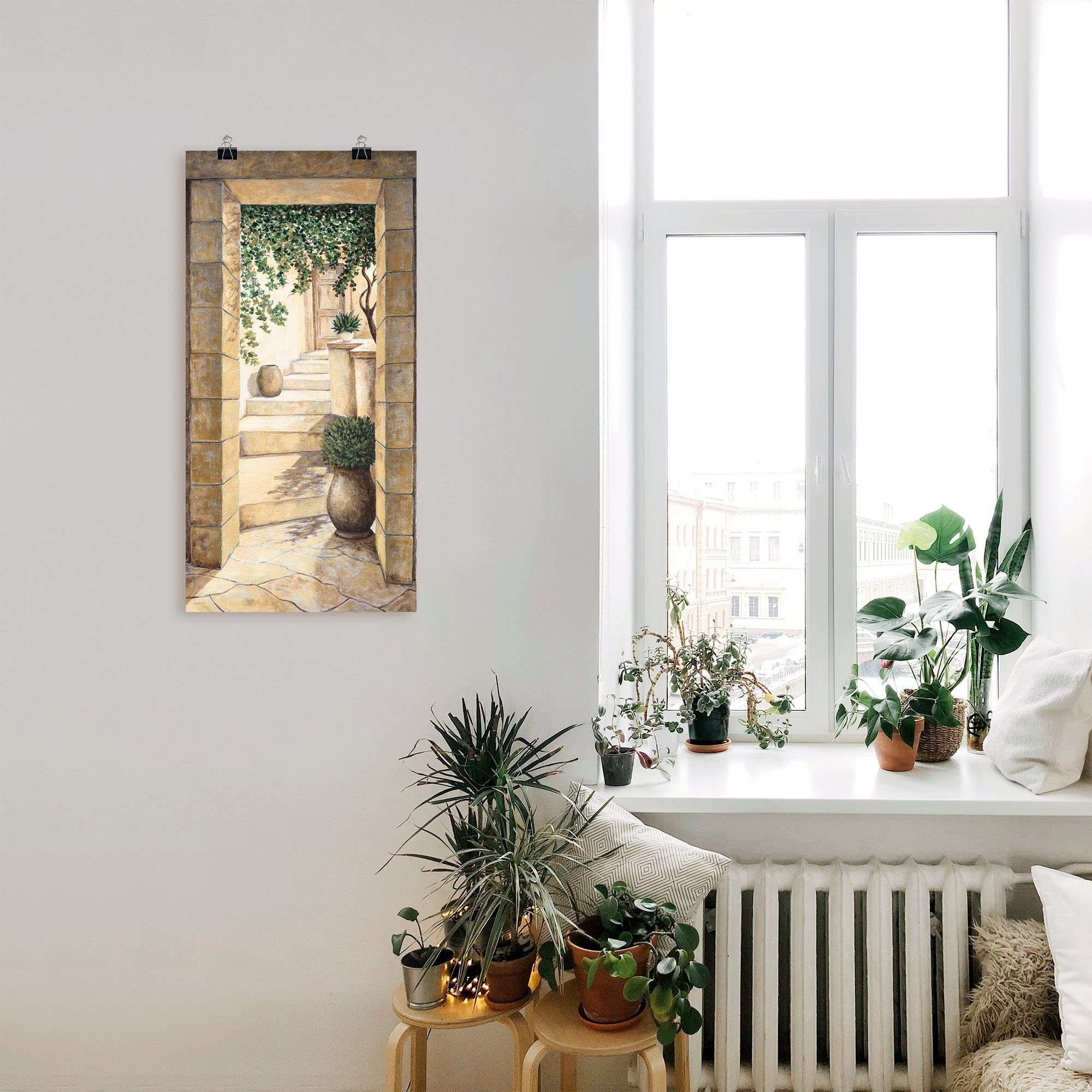 Artland Wandbild Eingang - Fresco, Fenster & Türen (1 St), als Leinwandbild, Poster in verschied. Größen