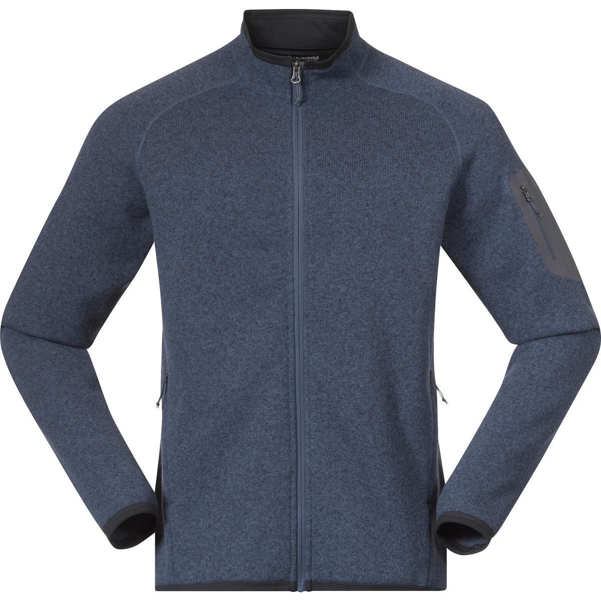 Bergans Fleecejacke Kamphaug Knitted Jacket Weiche und elastische Herrenjacke aus recyceltem Polyester, ideal für