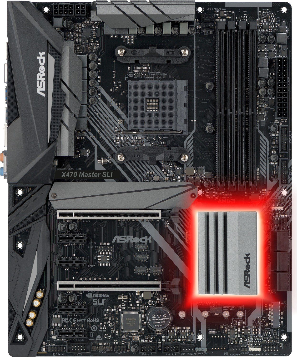 Asrock ASRock X470 Master SLI Mainboard AM4 X470 DDR4 ATX OHNE Zubeh.¶r, OHN Mainboard