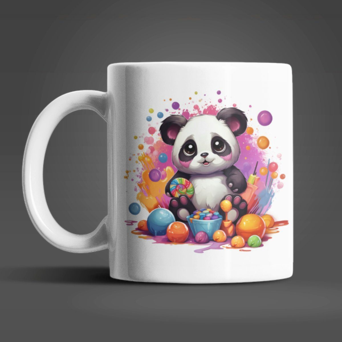 WS-Trend Tasse Süßer Panda Kaffeetasse Teetasse, Keramik, Geschenkidee Geschenk 330 ml