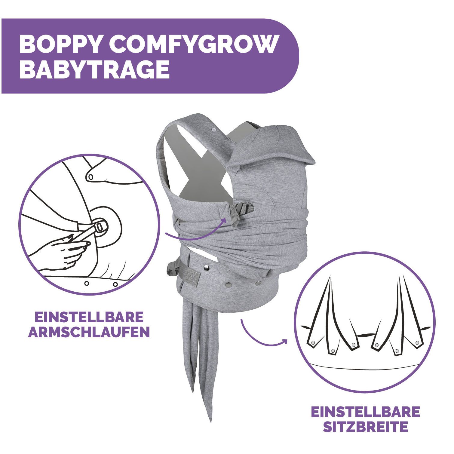 Chicco Babytrage Boppy Comfygrow Grey