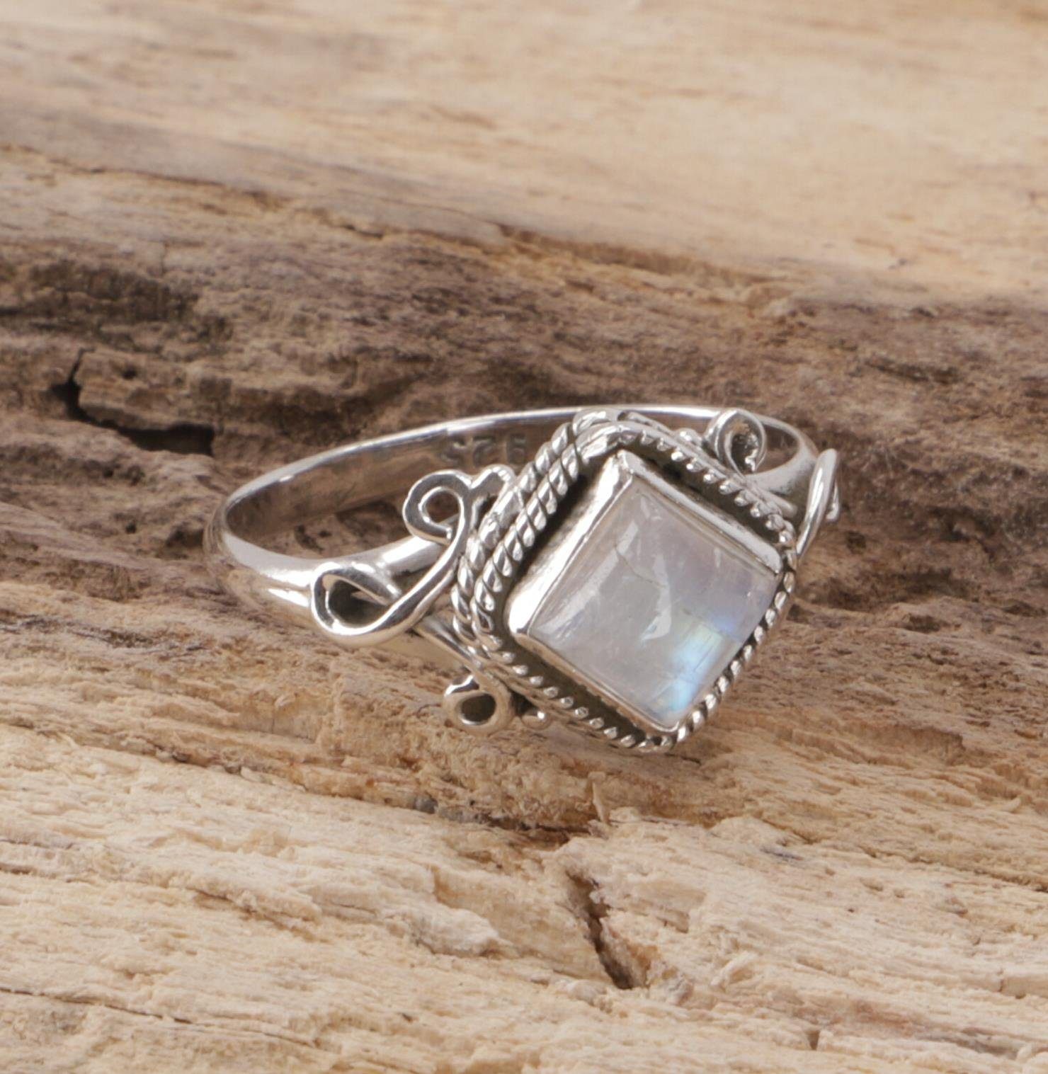 Guru-Shop Silberring Boho Silberring, filigraner Edelsteinring günstig online kaufen