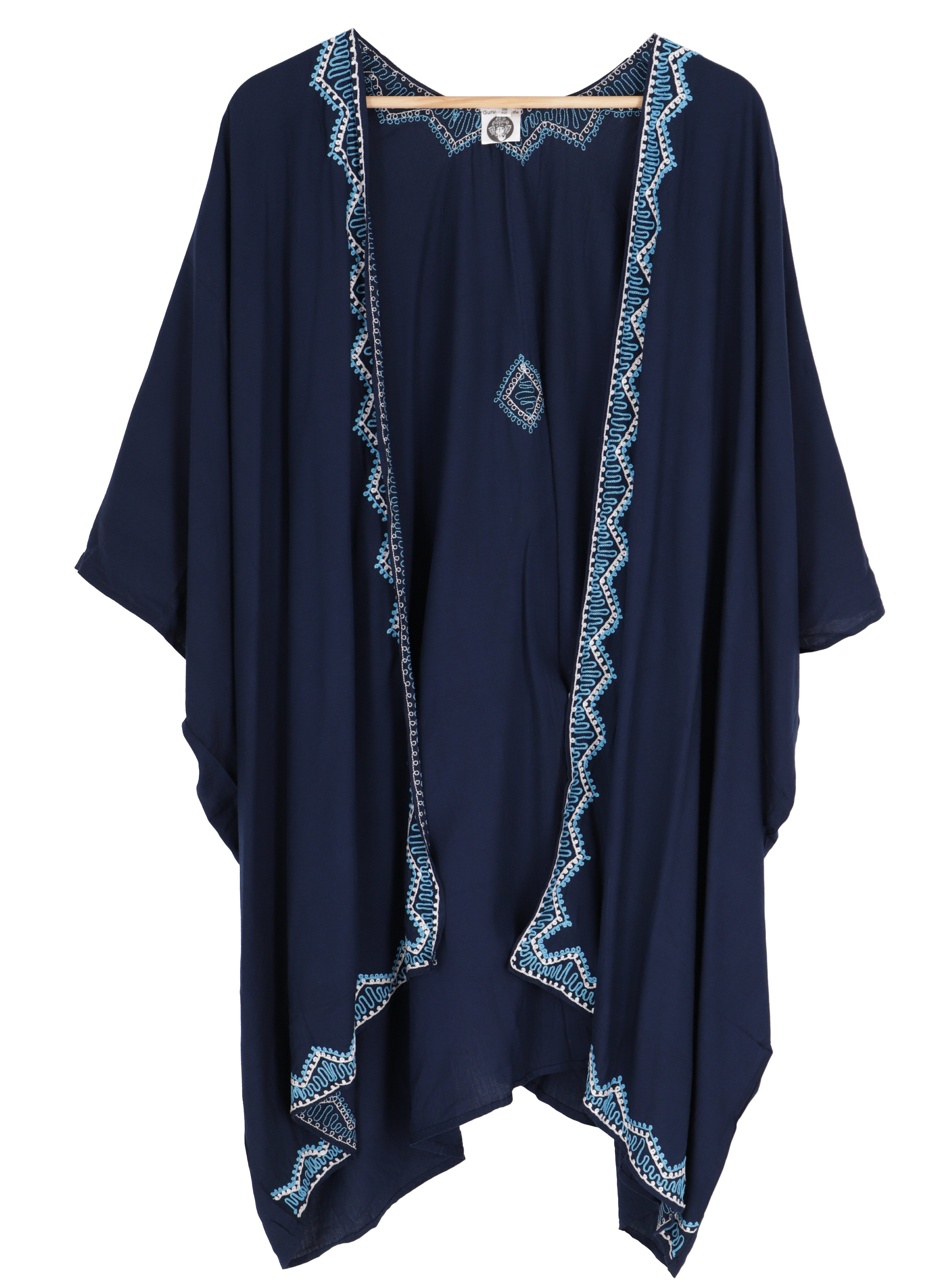Guru-Shop Kimono Kurzer bestickter Sommer Kimono, günstig online kaufen