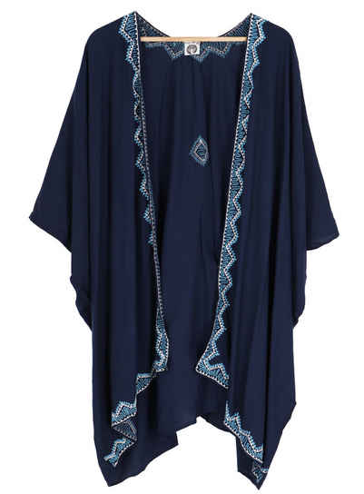 Guru-Shop Kimono Kurzer bestickter Sommer Kimono, Kaftan,.., alternative Bekleidung