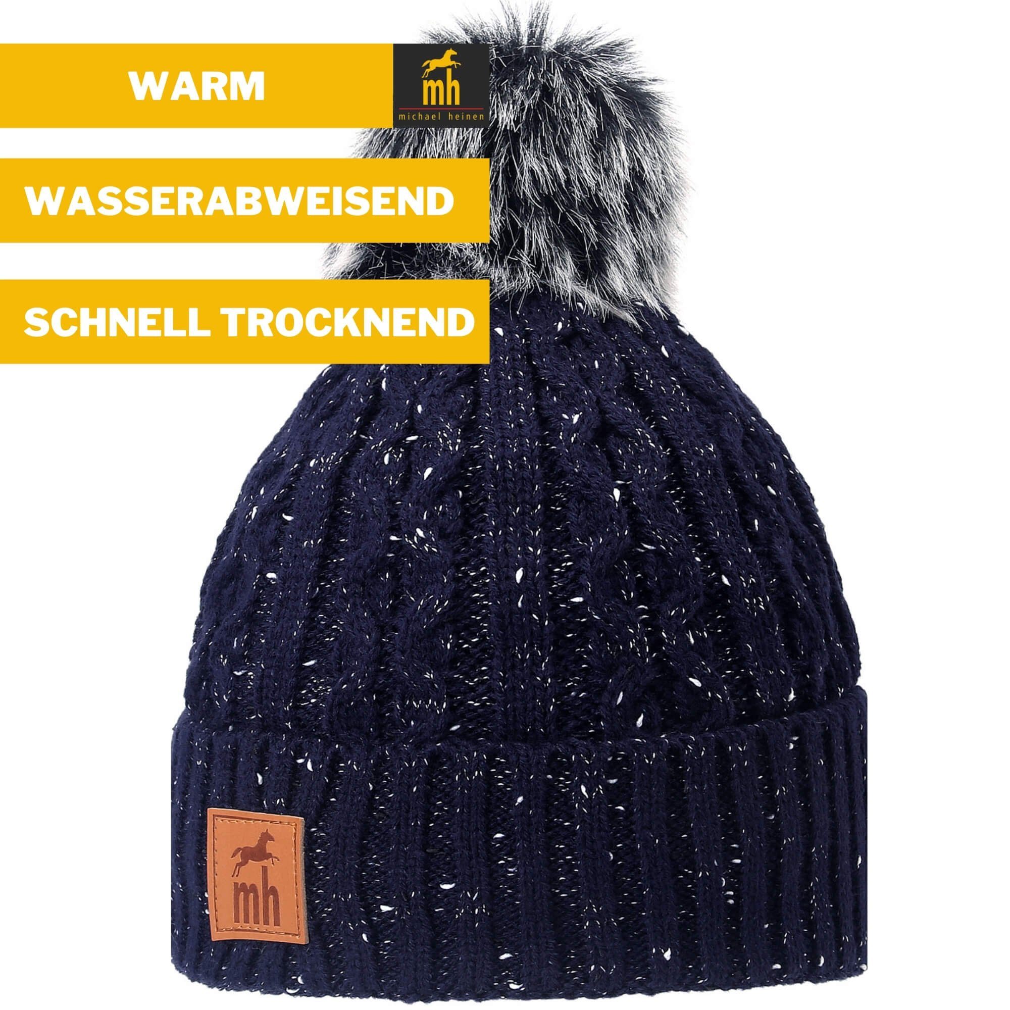 kuschelig gemütlich Heinen Damen Strickmütze Michael warm, blau und