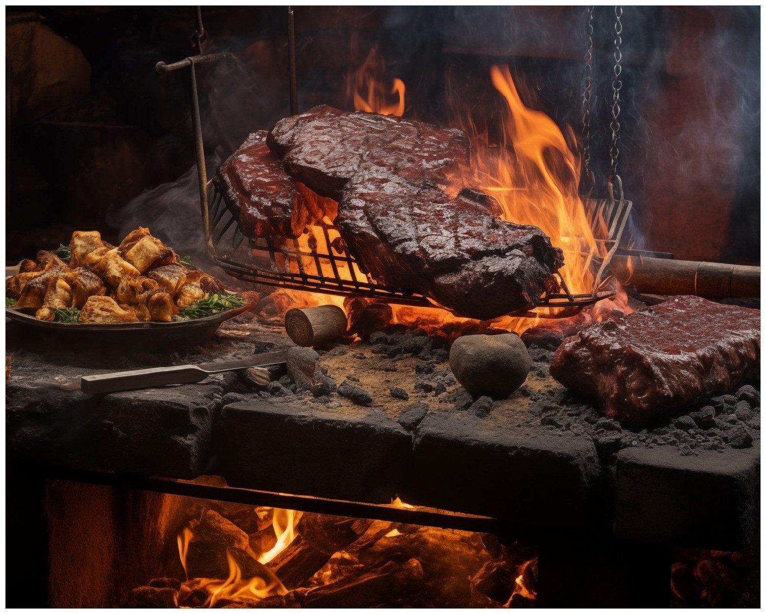 Wallario Poster, Urige Grillkunst: Steakschmiede, in verschiedenen Ausführungen