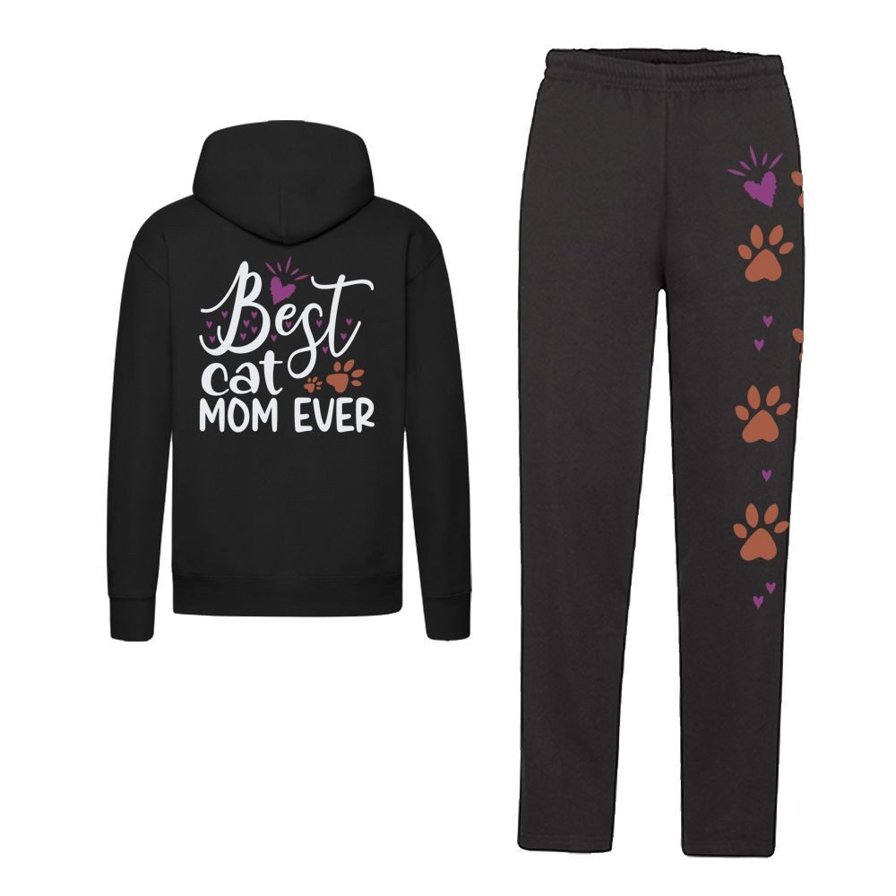 G-graphics Freizeitanzug Best Cat Mom Ever (Set, 2-tlg., Hose & Hoodie), Freizeitset mit Jogging- / Sweaterhose & Hoodie
