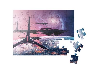puzzleYOU Puzzle Flug der Raumschiffe durch die Galaxie, 48 Puzzleteile, puzzleYOU-Kollektionen Illustrationen