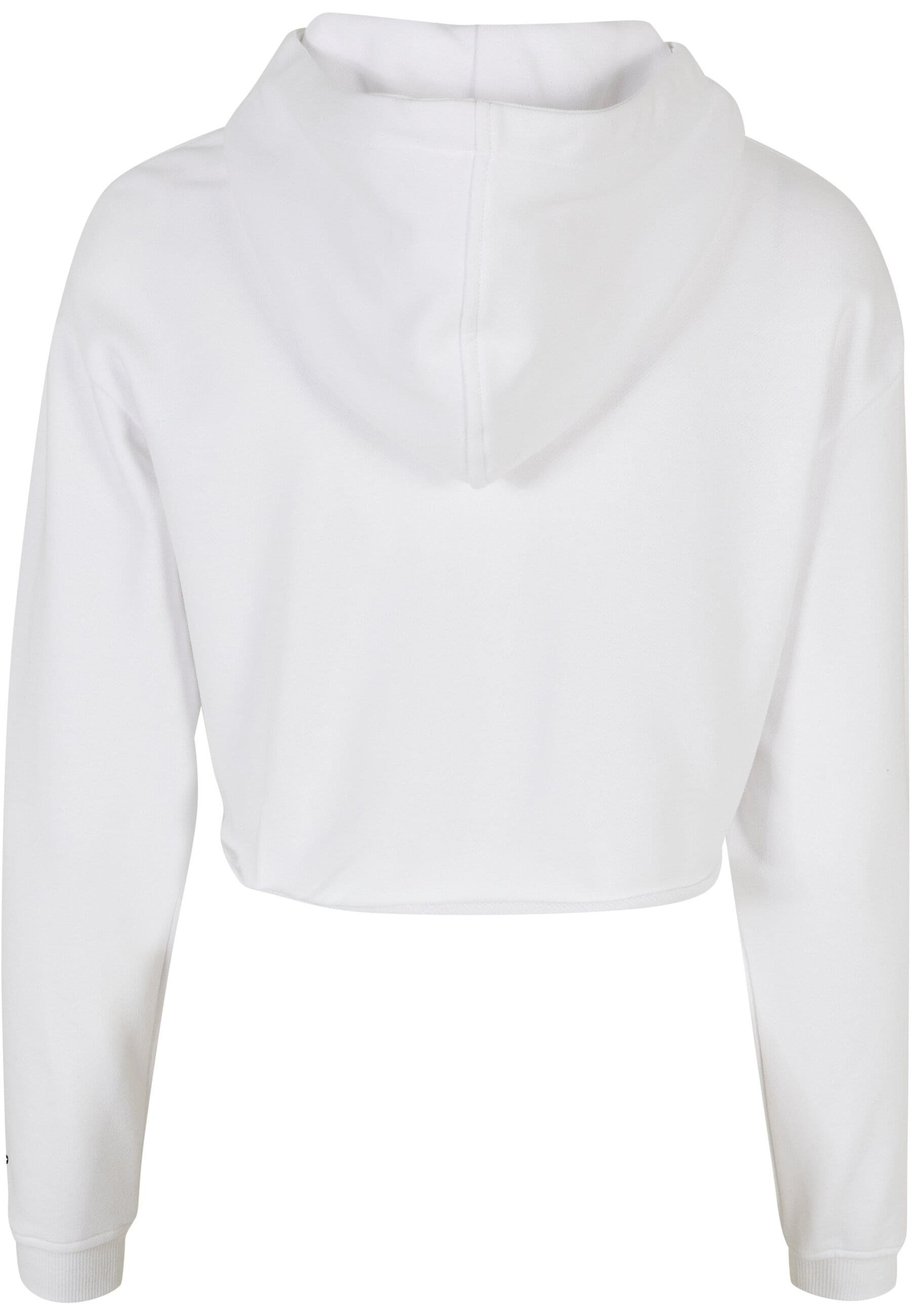 white Hoody Label (1-tlg) Black Cropped Starter Starter Damen Ladies Kapuzenpullover