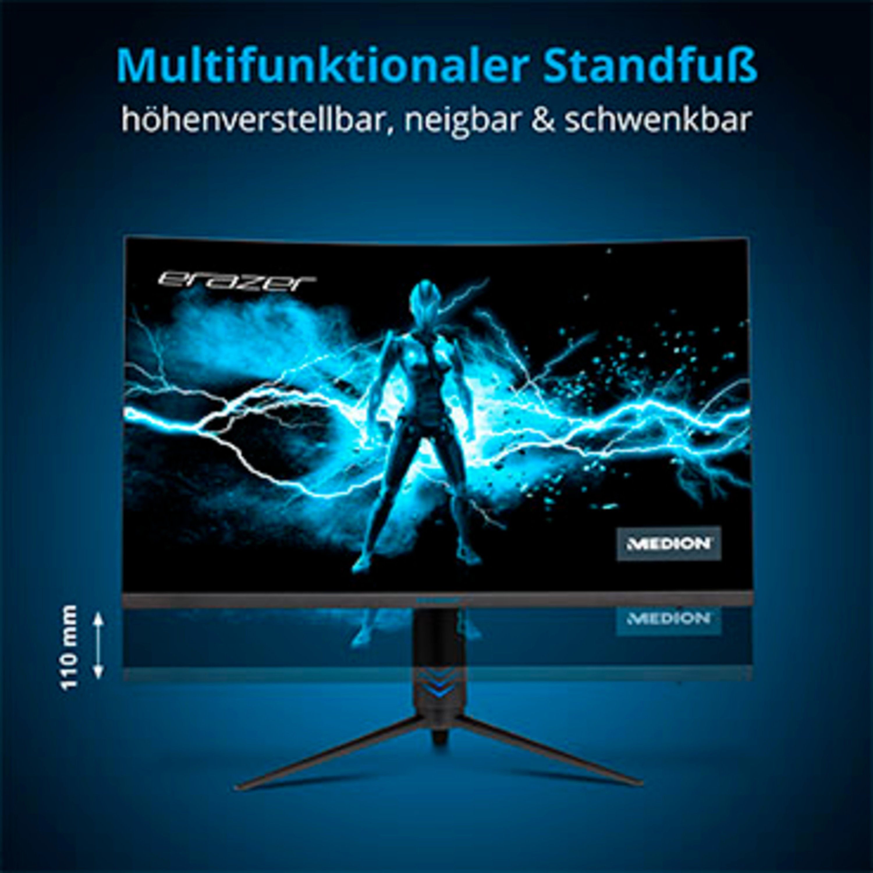 Medion® MEDION® ERAZER® Spectator X20 80 cm (32) Monitor X20 (MD 22093) Gaming-Monitor (80 cm/31.5 ", 1920x1080 px, 1080p Full HD, 1 ms Reaktionszeit, 165 Hz, Full-HD Display 165Hz, SPECTATOR X20)