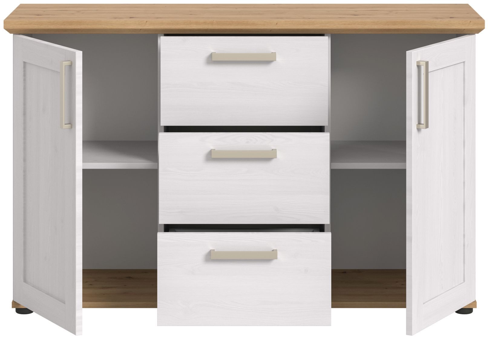 xonox.home Sideboard Sideboard Verona, Sibiu Lärche Nachbildung Melamin Modern 129x80x40 cm