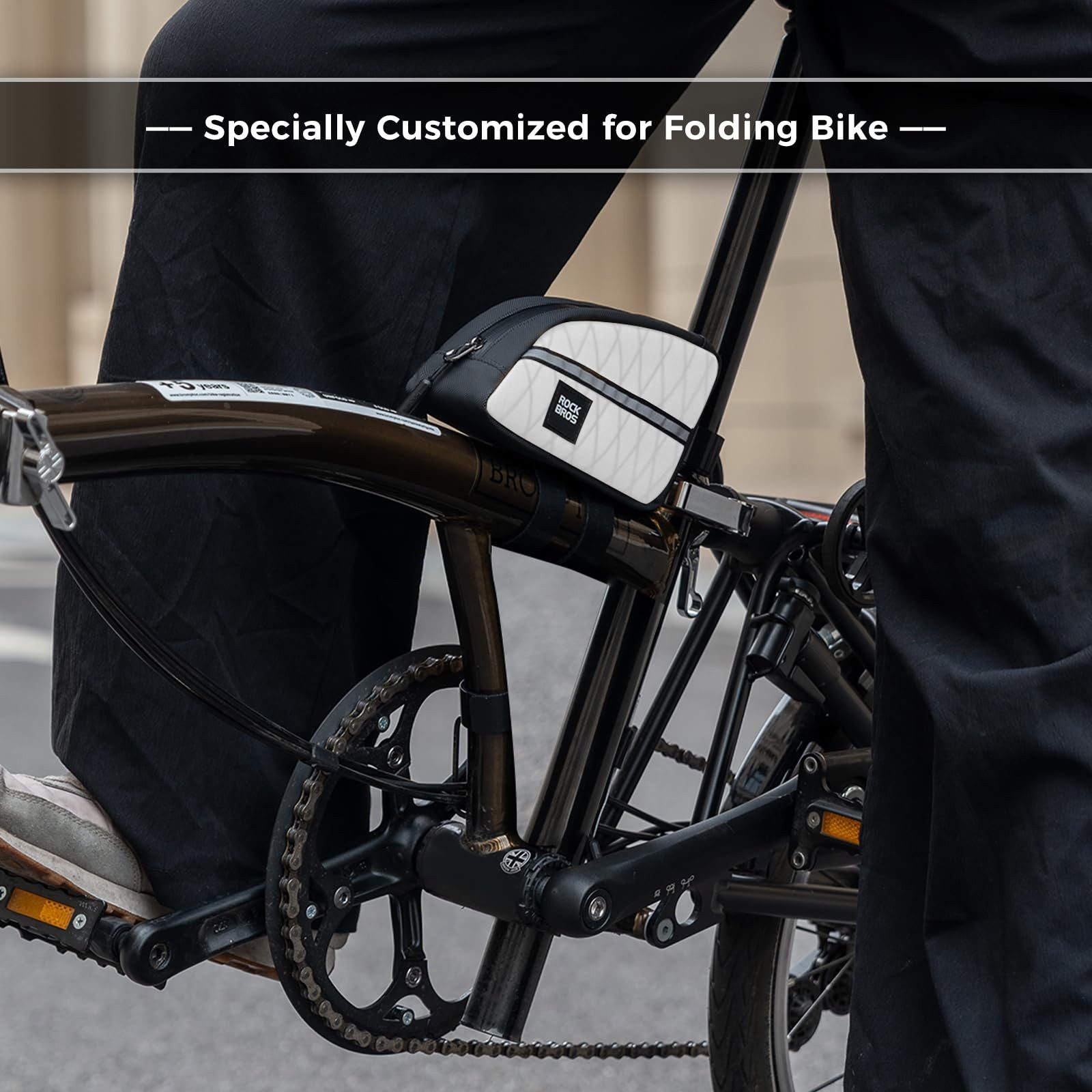 ROCKBROS Rahmentasche Fahrrad Oberrohrtasche 0,8L (Fahrrad Vorderrohr bewahrungstasche), Leicht für Klapprad Falträder