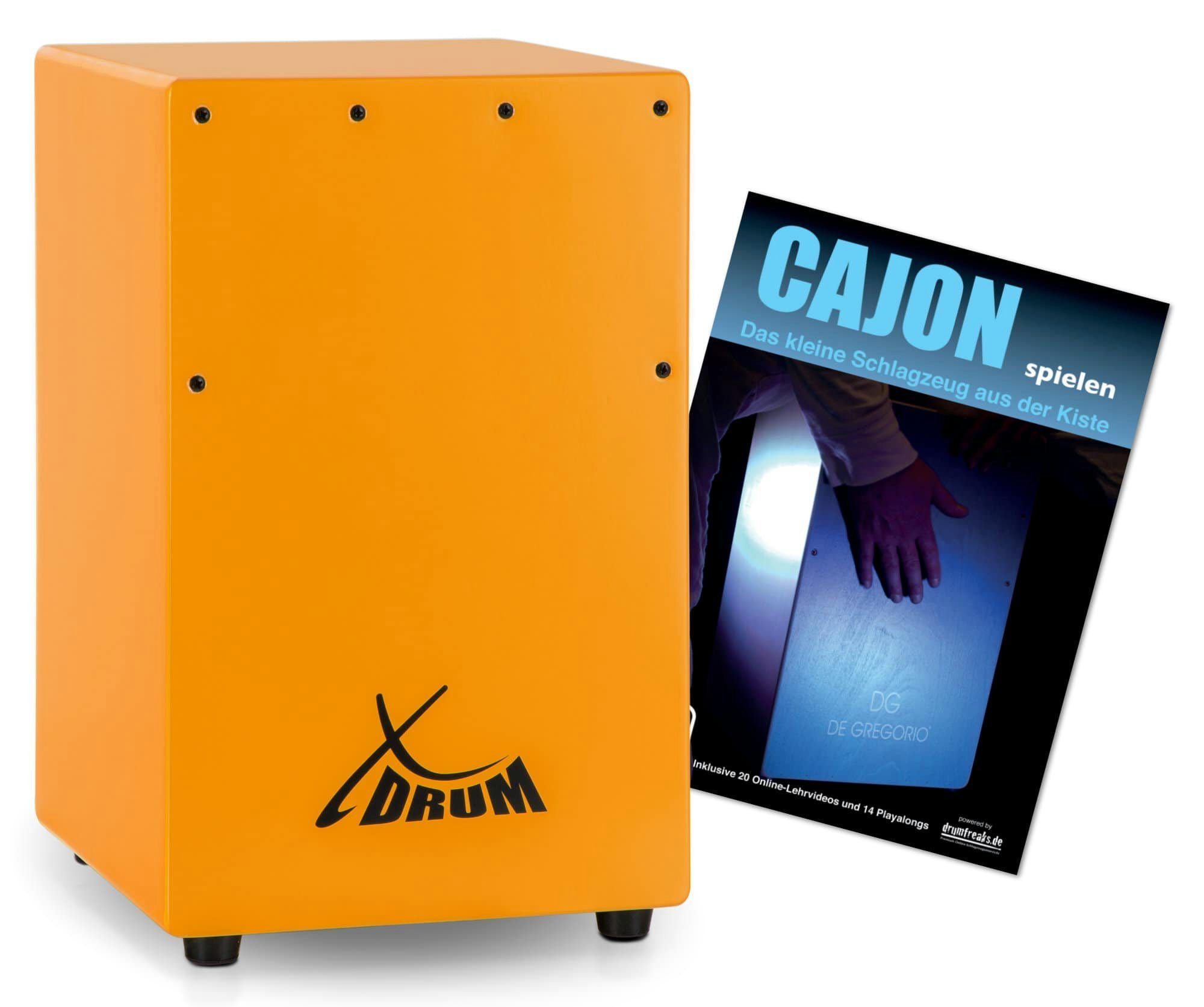 XDrum Cajon KC-37 Kinder-Cajon & Schule Set,Snare-Effekt durch stimmbare Gitarrensaiten, Inkl. Innensechskantschlüssel, Kleine Cajon speziell für Kinder - Nur 36 cm hoch