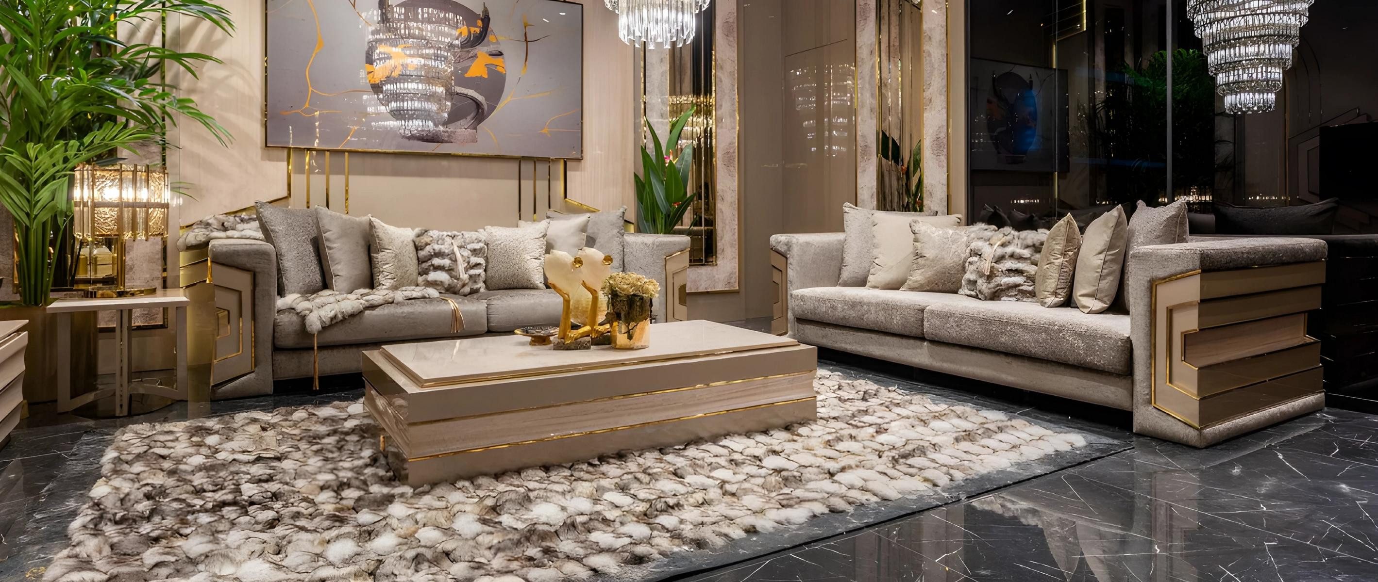 JVmoebel Polstergarnitur Modernes Wohnzimmer-Set Exklusive Sofas Edler Couchtisch Kaffeetisch, (4-tlg)