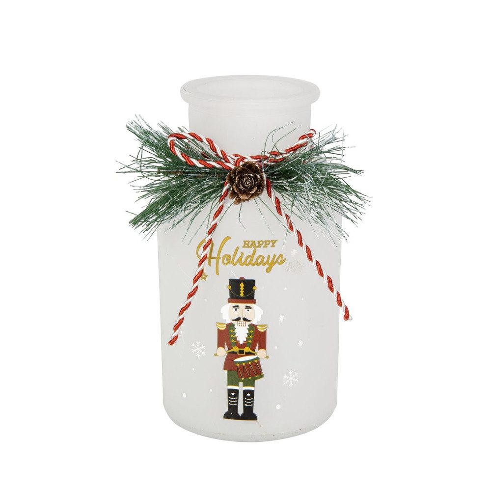 MICA Dekovase Vase - Happy Holidays - Flaschenform - ca. 6,5 x 13,5 cm günstig online kaufen