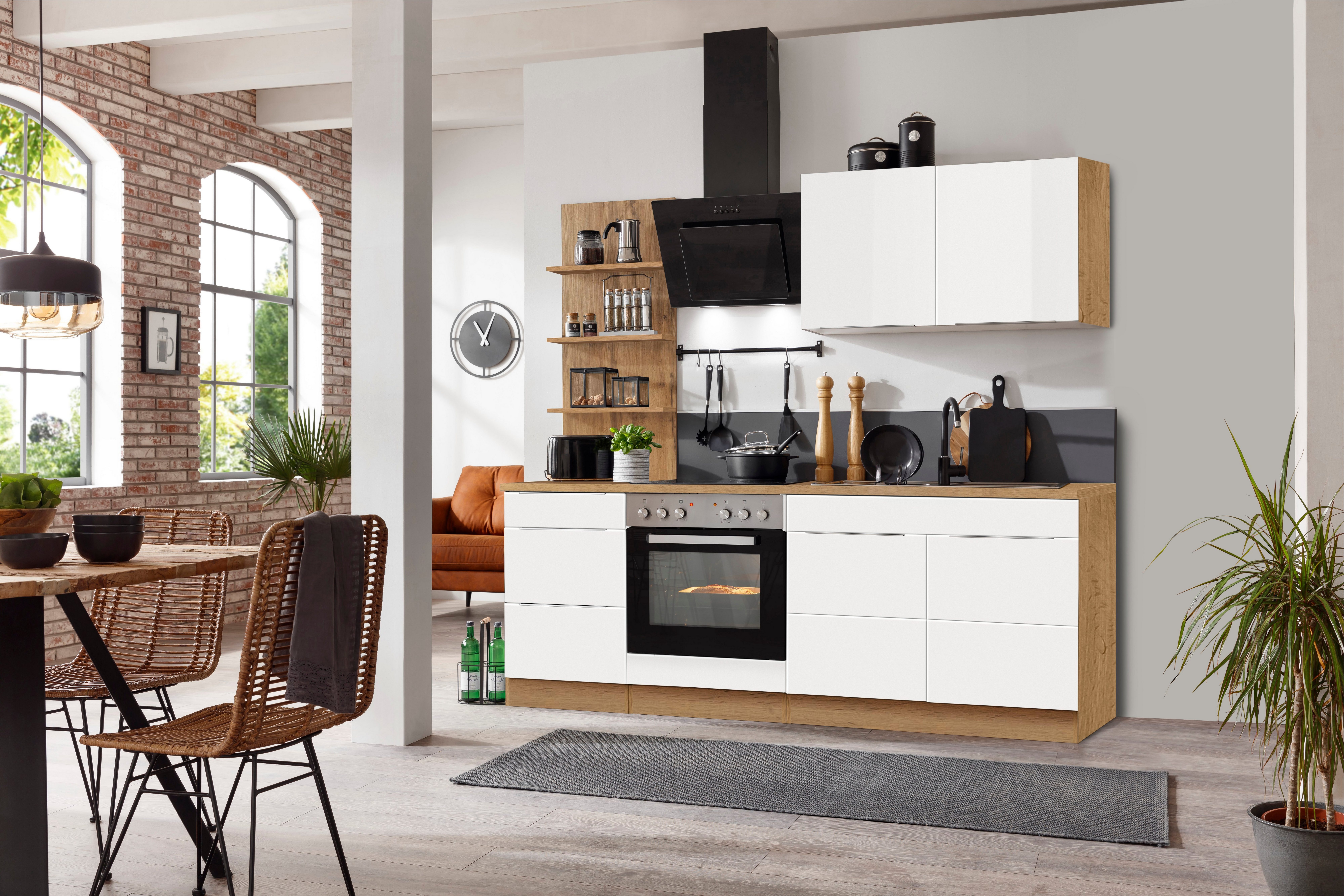 KOCHSTATION Küchenzeile "KS-Brindisi", Breite 210 cm, wahlweise mit E-Gerät günstig online kaufen