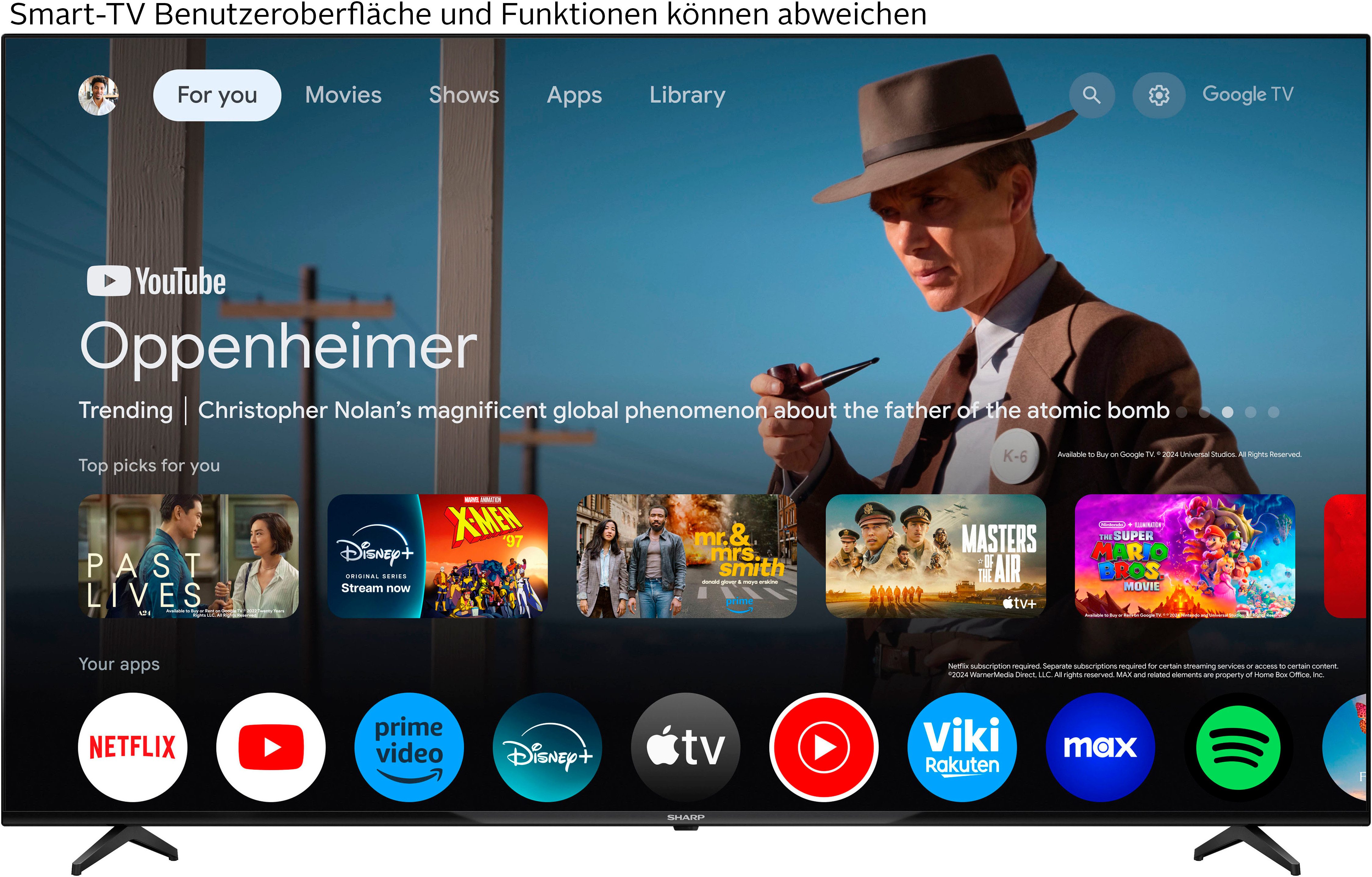 Sharp 4T-C70GLx LED-Fernseher (177 cm/70 Zoll, 4K Ultra HD, Google TV)