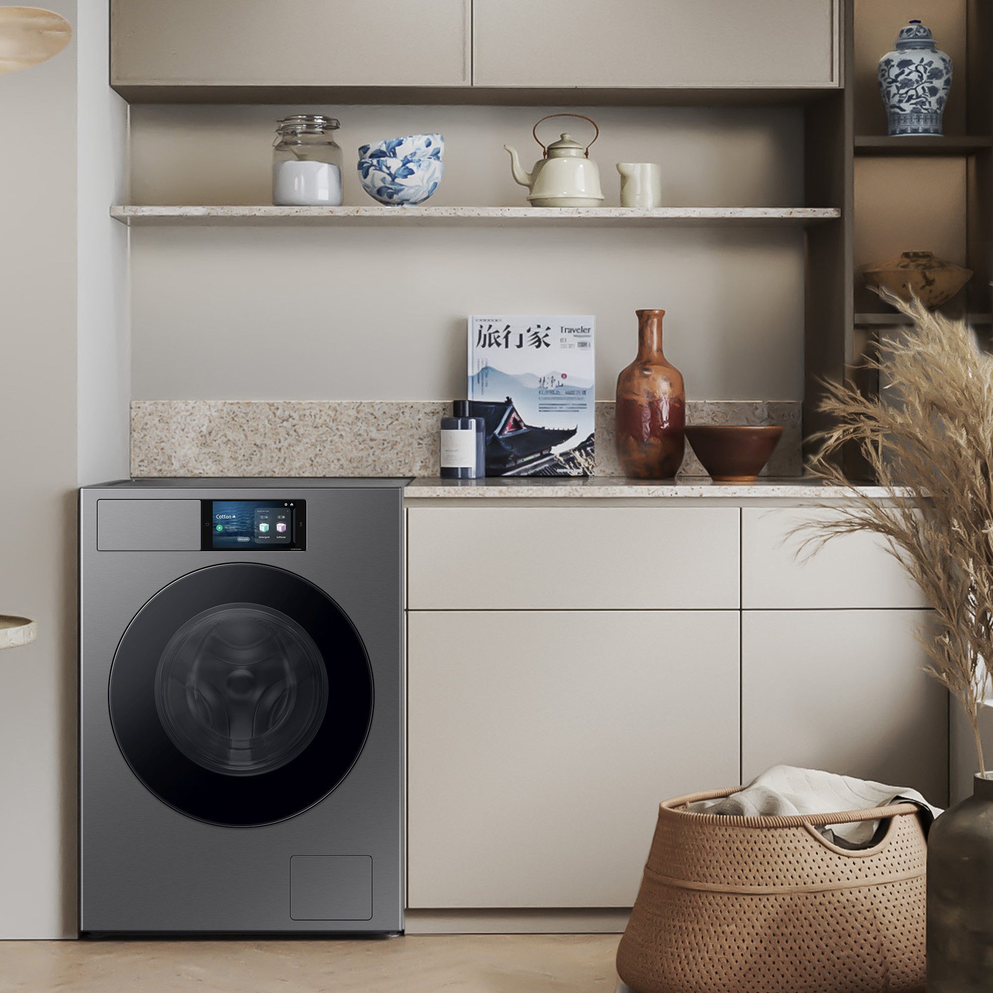 Samsung Waschmaschine WF90F/24 WF90F09C4S, 9 kg, 1400 U/min, AI Wash mit automatischer Waschmitteldosierung