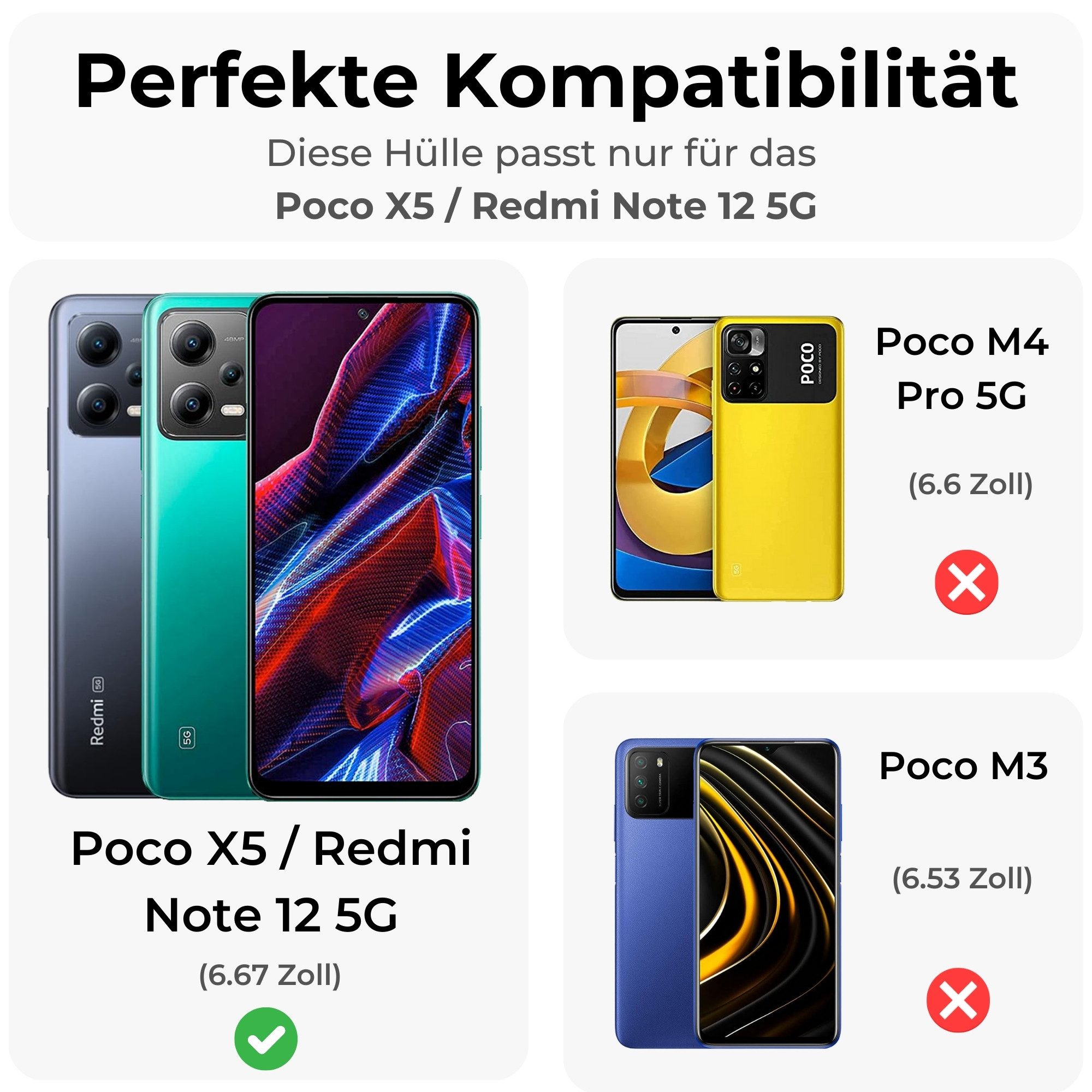 betterfon Handyhülle für Xiaomi Redmi Note 12 5G / Poco X5 Backcover TPU Silikon Schwarz, Carbon-Look – stoßfestes Case mit Air-Cushion & Metall-Optik