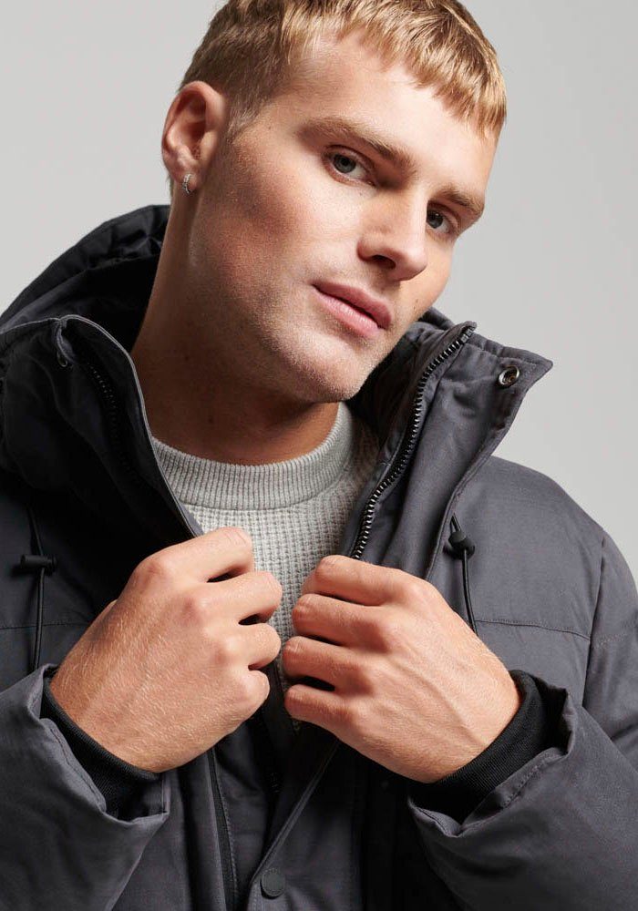 Superdry Steppjacke PARKA MF Charcoal HOODED